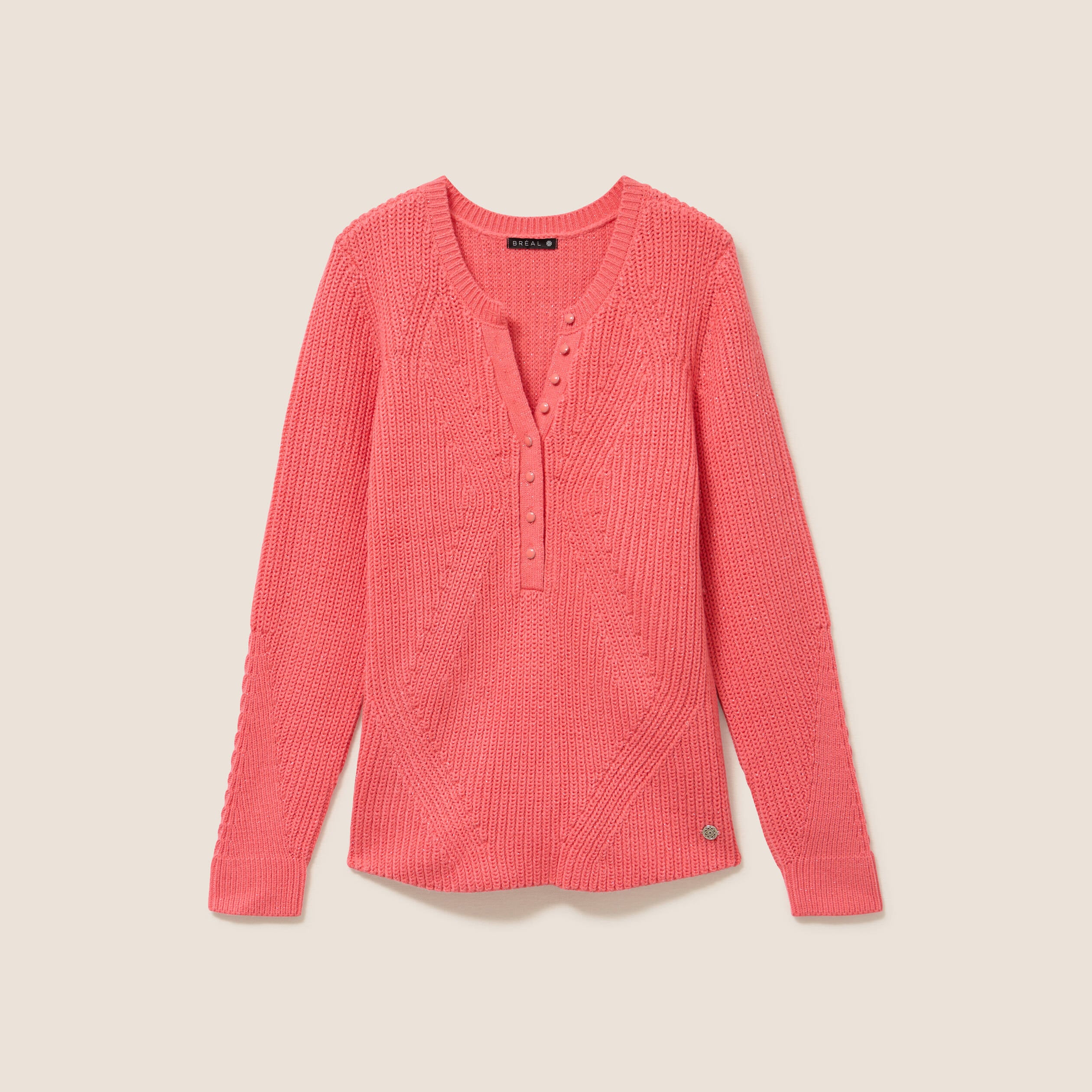 Pull manches longues rose framboise femme