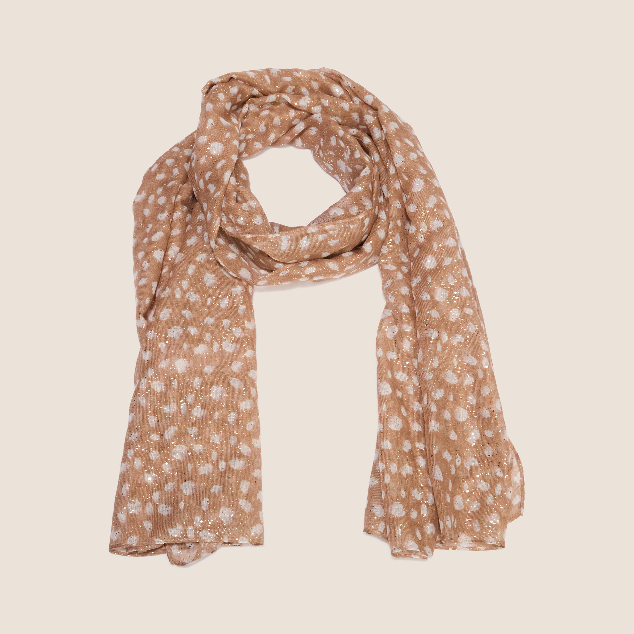 Foulard en voile transparent marron femme