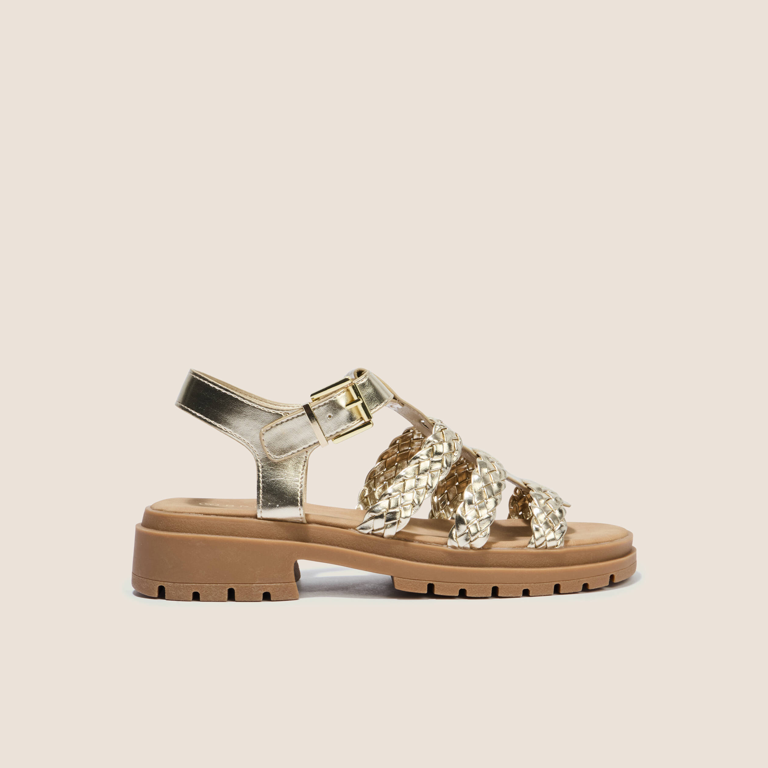 Sandales couleur or femme