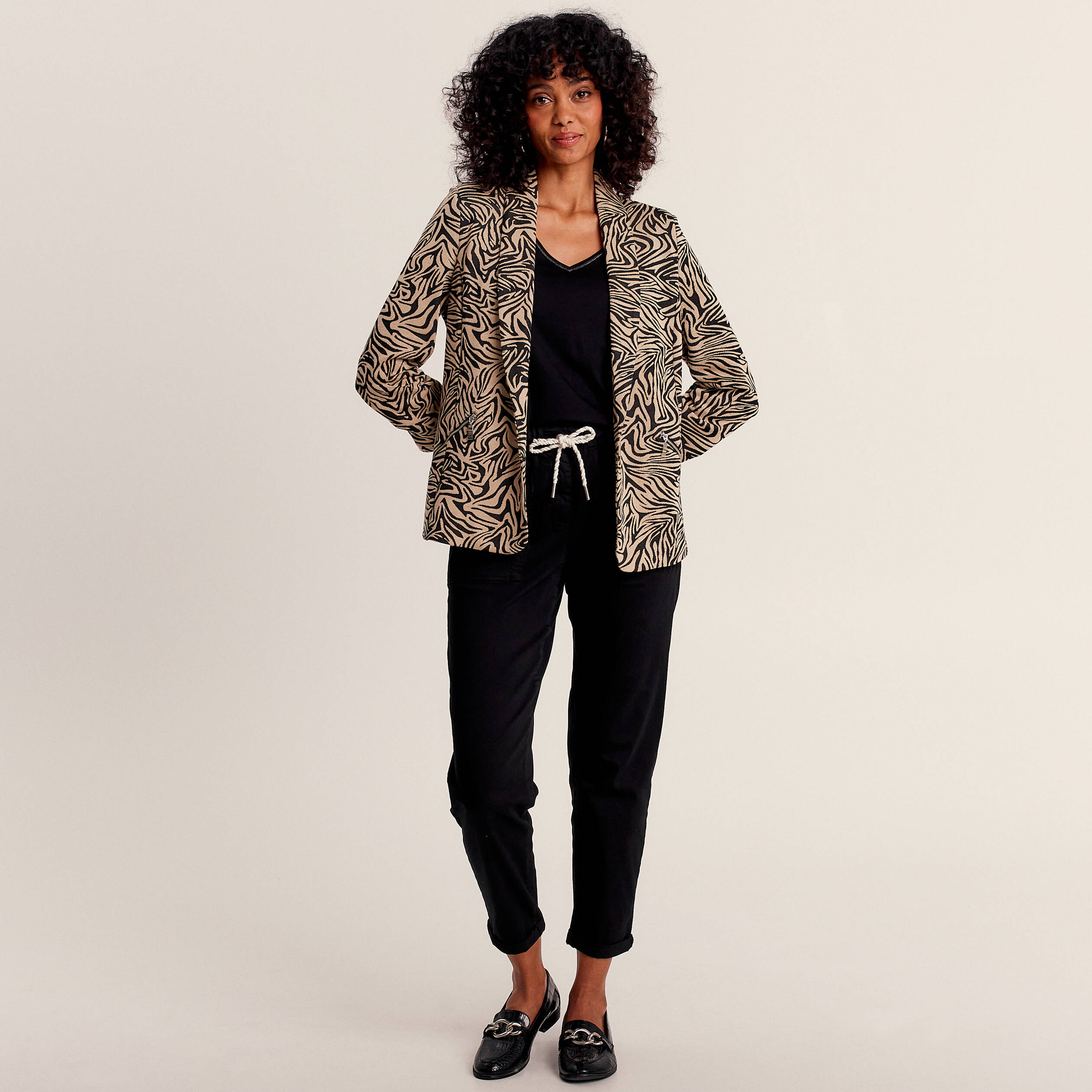 veste droite manches 34 noir femme Veste droite manches 3/4 noir femme