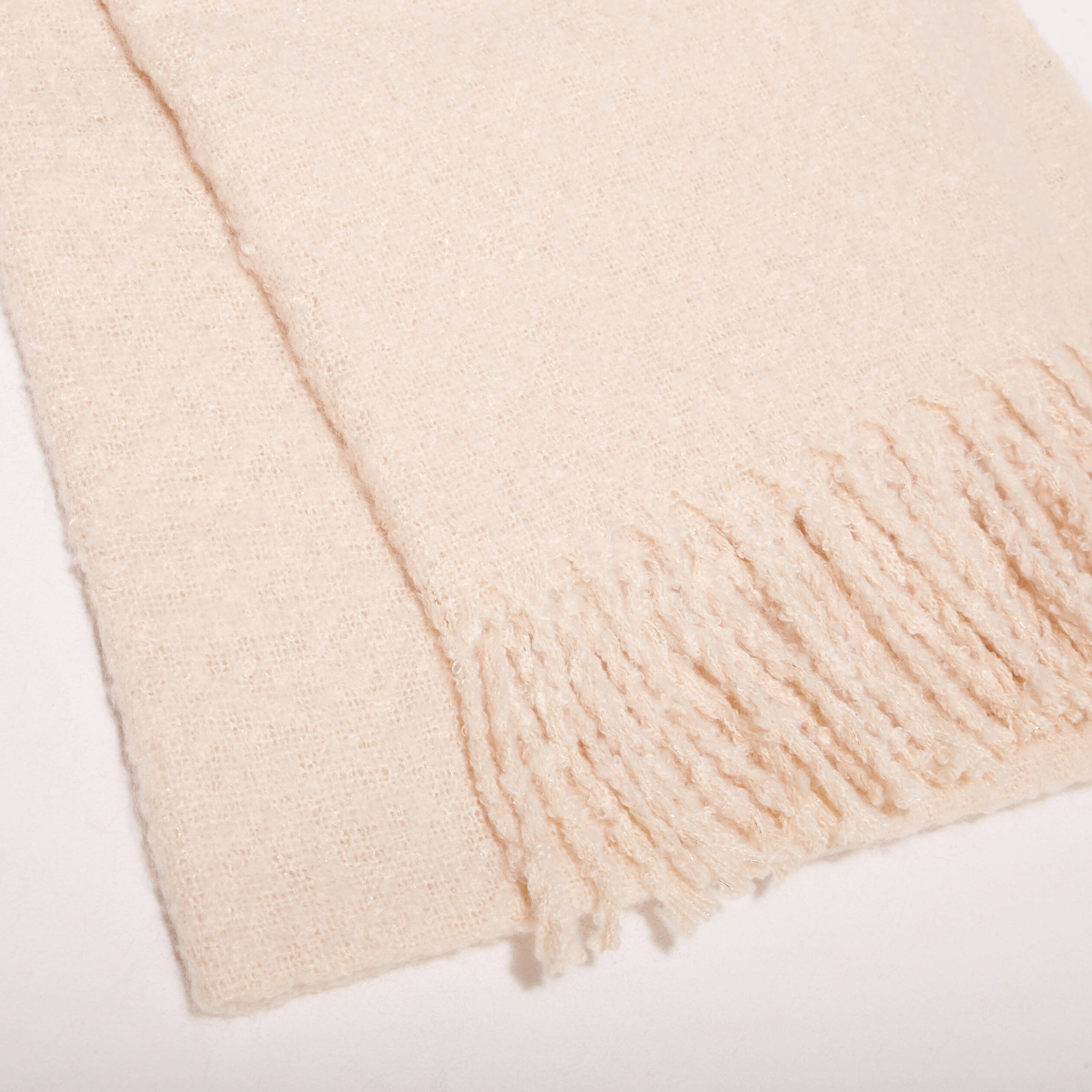echarpe a franges creme femme Écharpe à franges creme femme