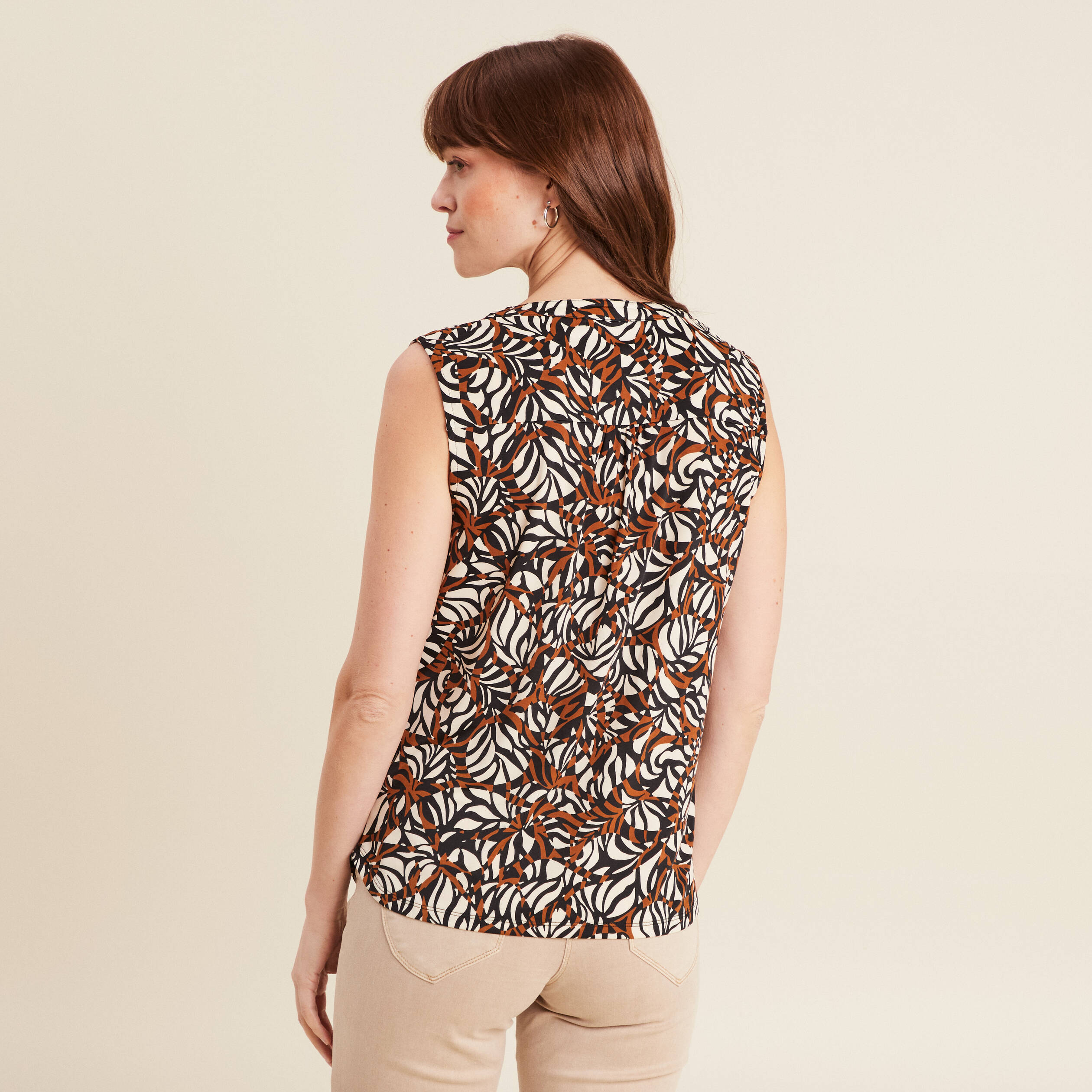 debardeur sans manches marron femme Débardeur sans manches marron femme