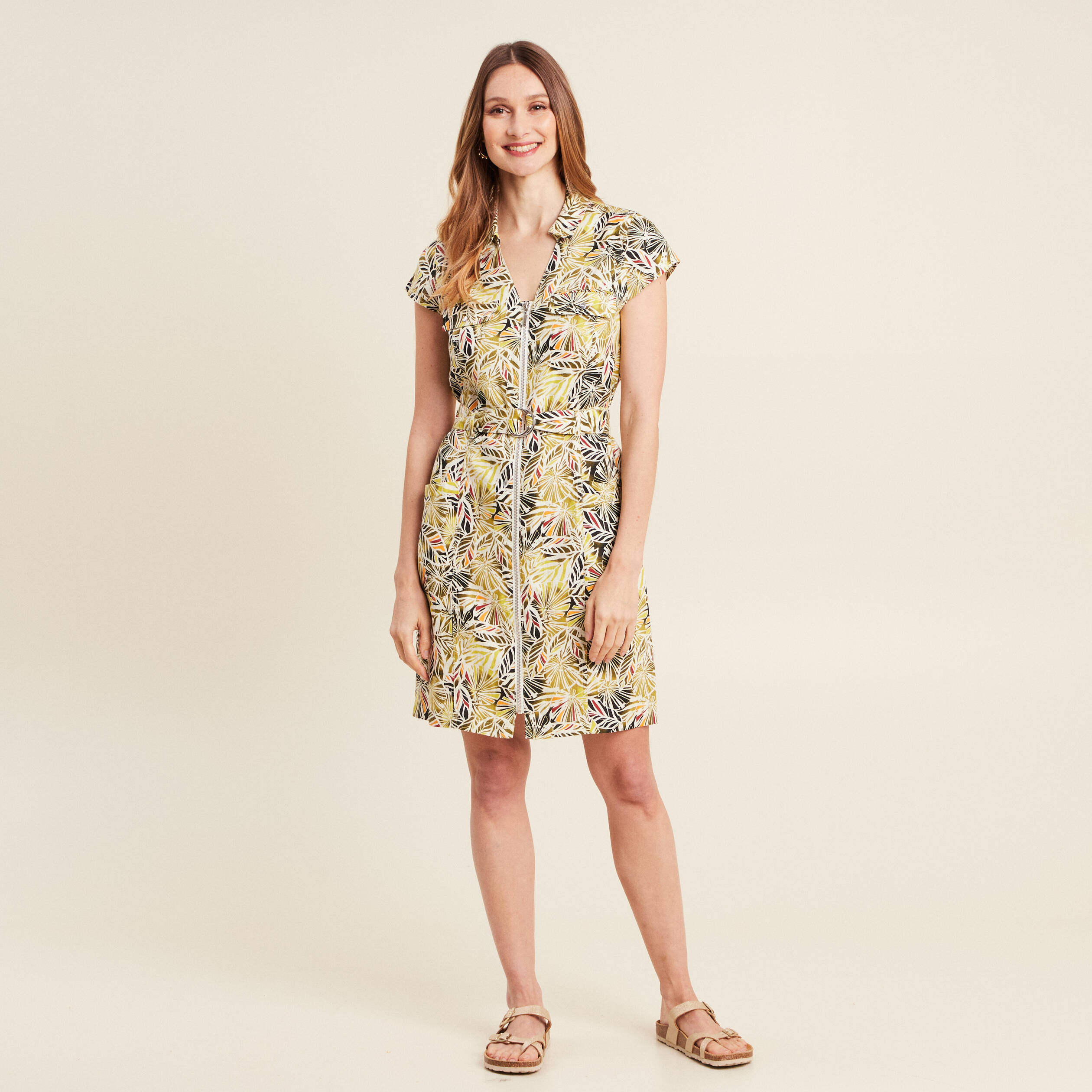 robe droite zippee vert femme Robe droite zippée vert femme
