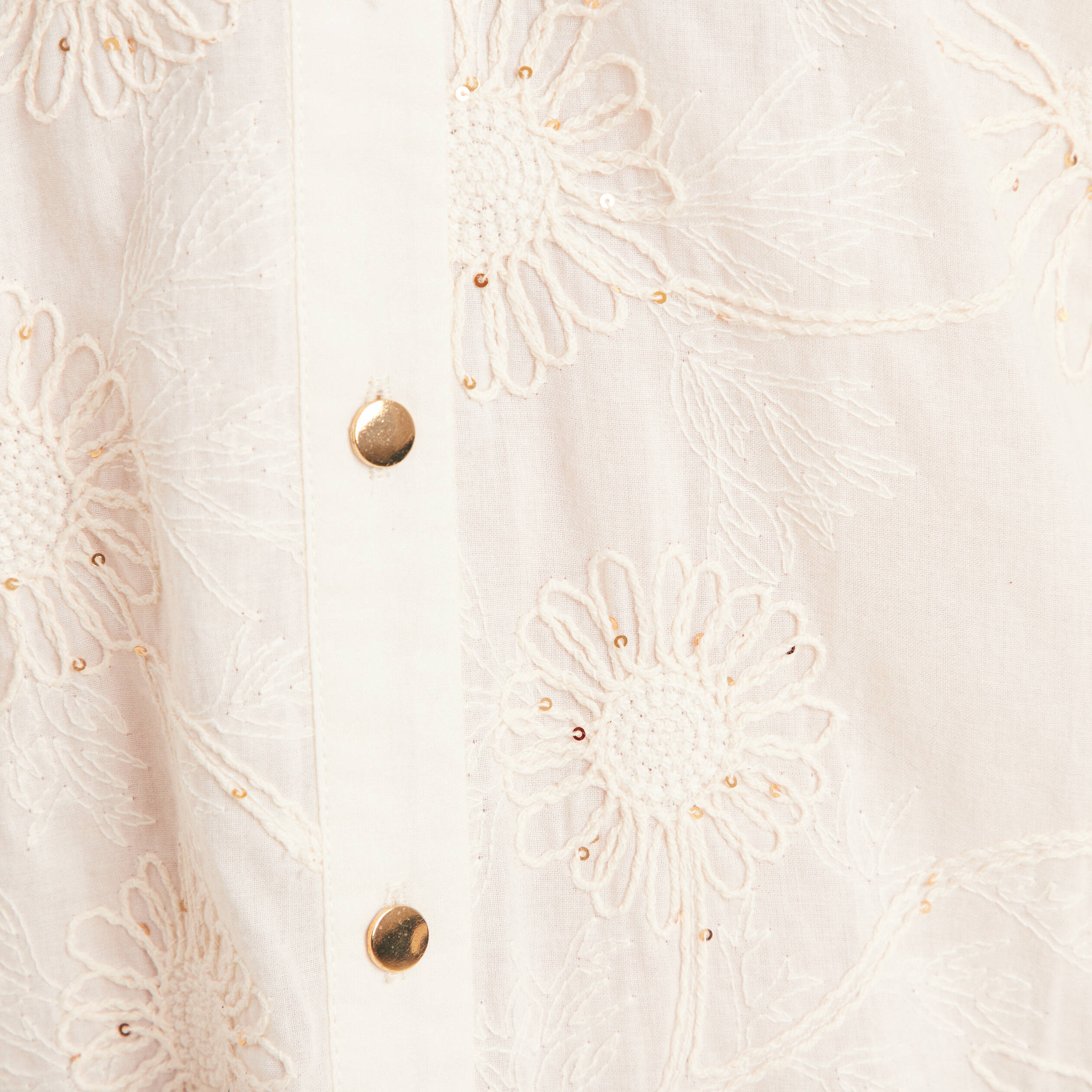 Blouse col tunisien manches 3/4 ecru femme