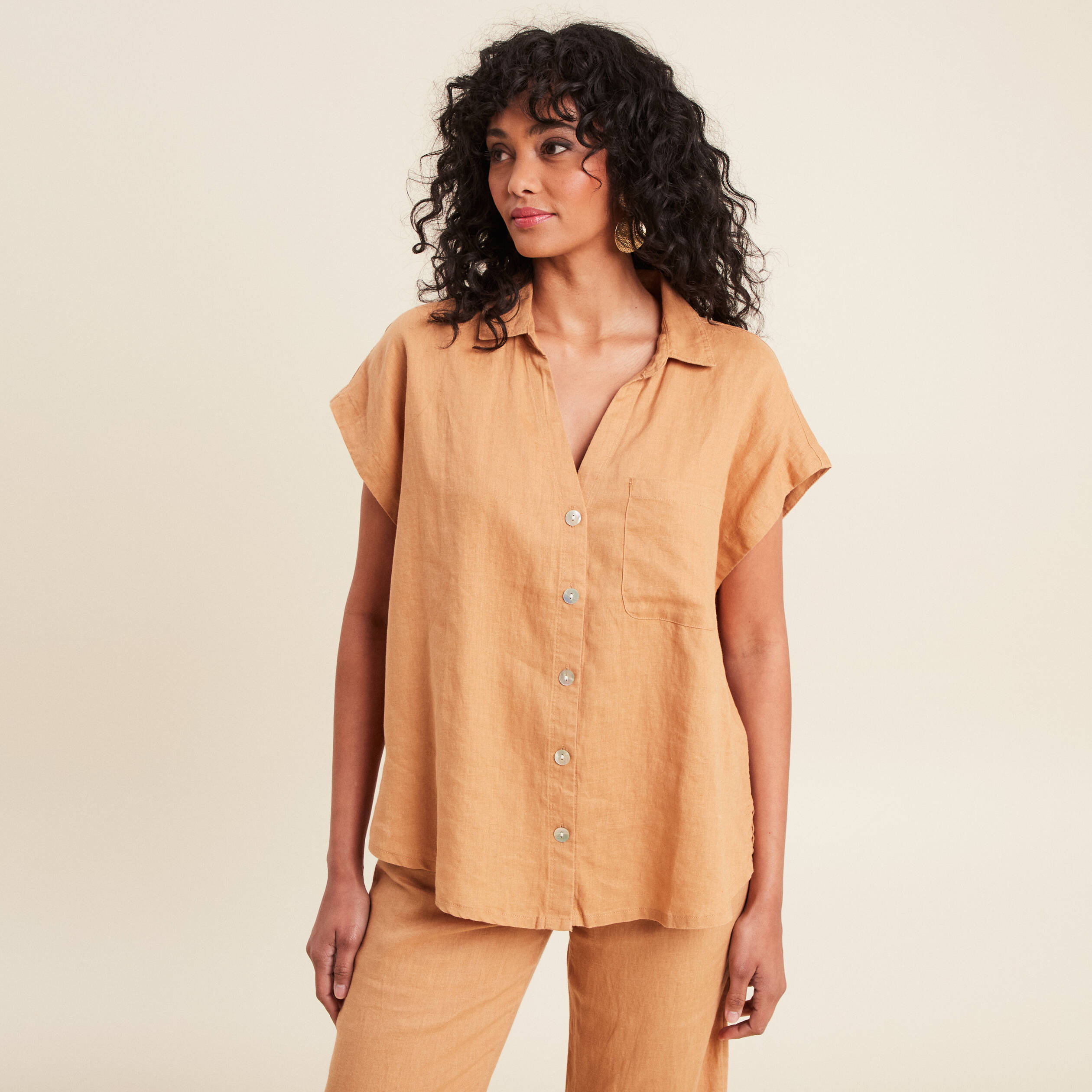 chemise sans manches beige femme Chemise sans manches beige femme