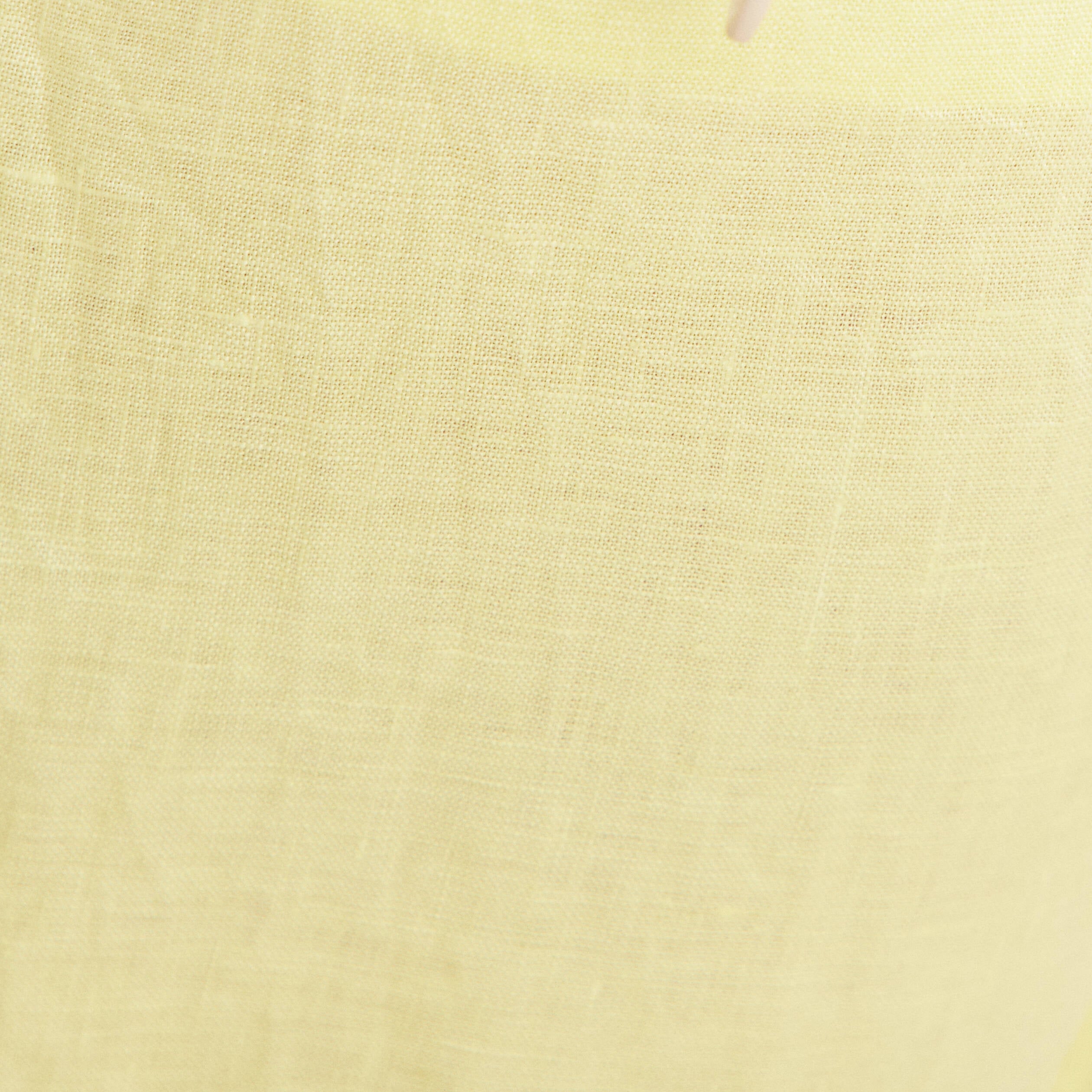 Pantalon coupe chino en lin ceintur&eacute; jaune clair femme