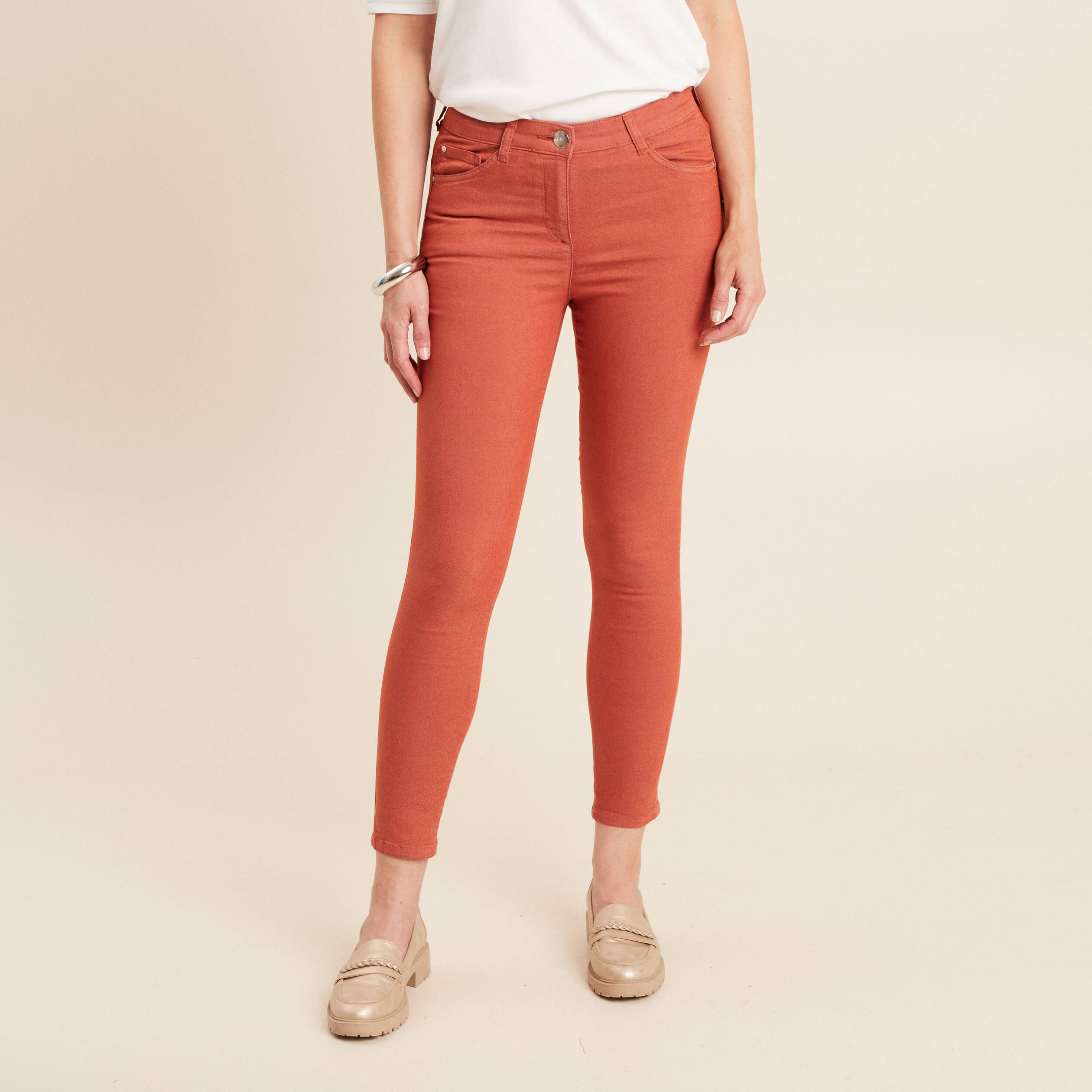 pantalon leger taille standard 78eme vieux rose femme Pantalon léger taille standard 7/8ème vieux rose femme