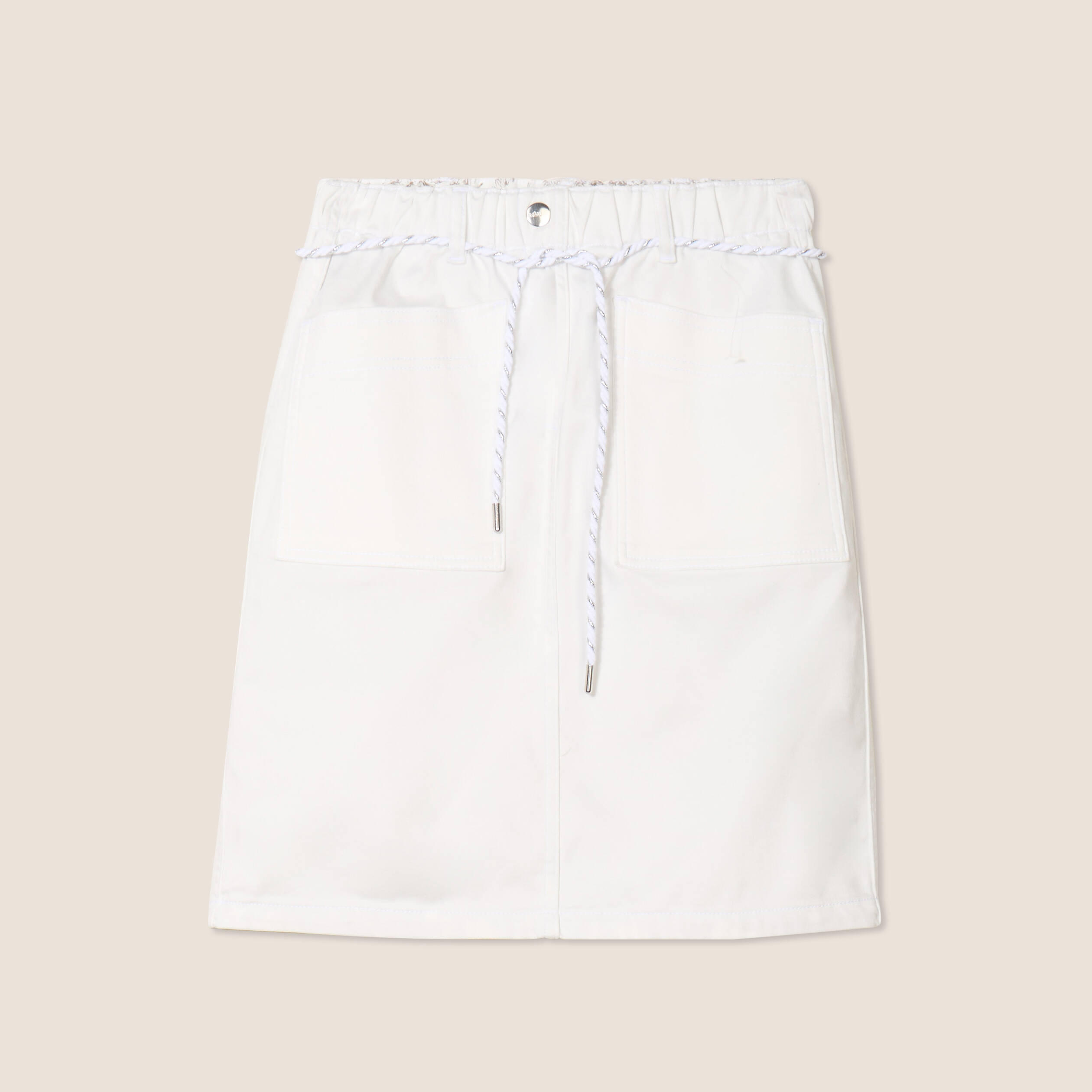jupe droite reversible blanc femme Jupe droite réversible blanc femme