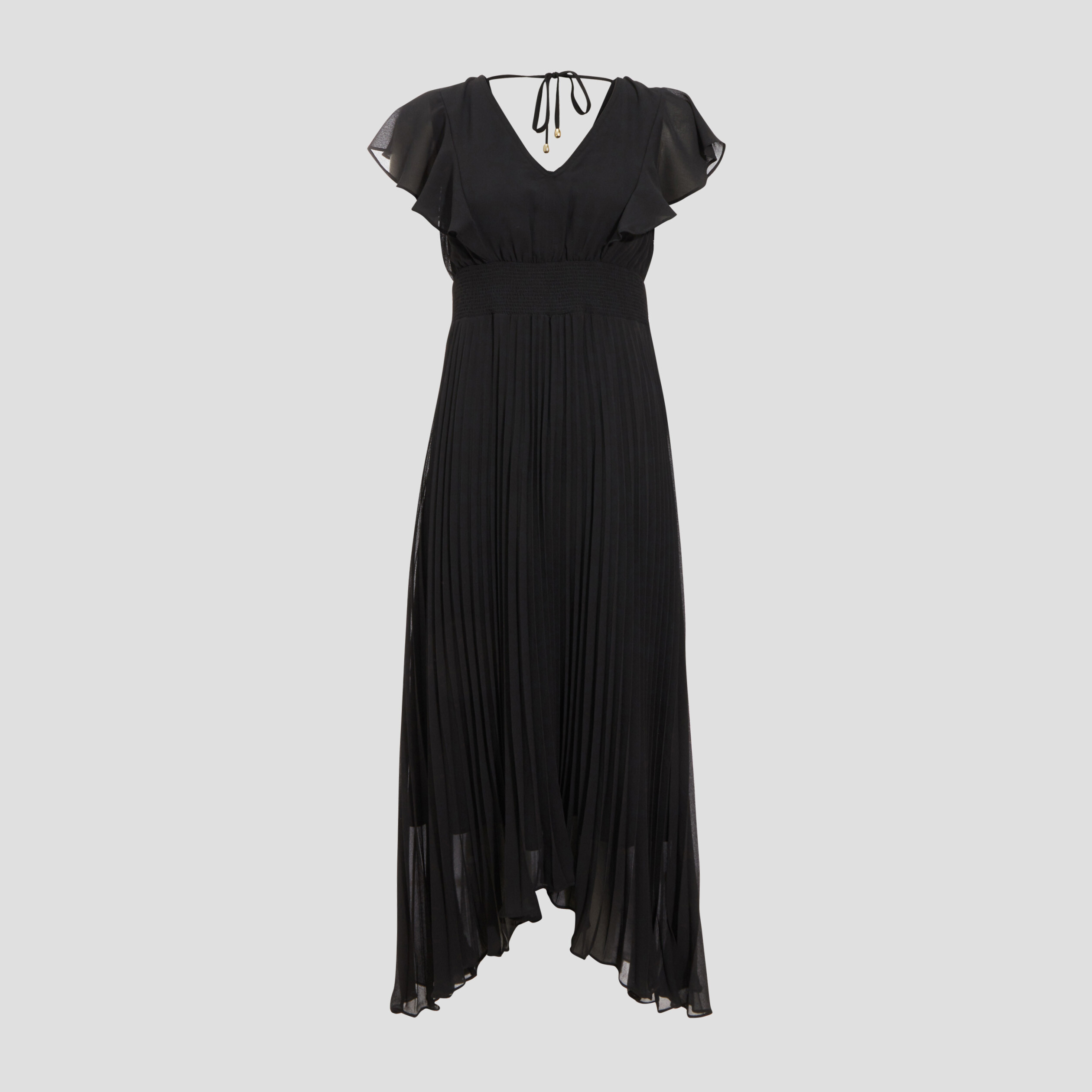 robe longue evasee a volants noir femme Robe longue évasée à volants noir femme