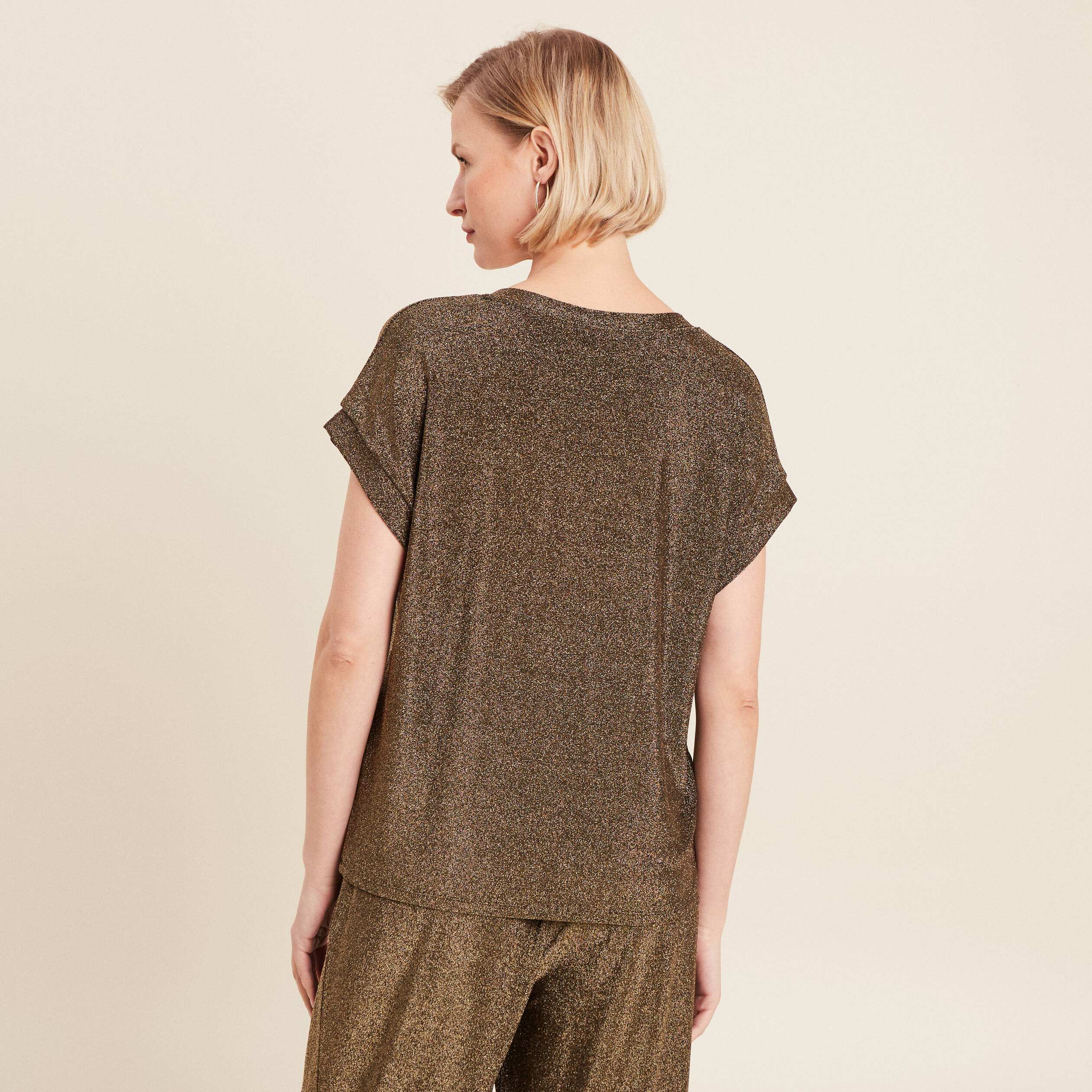 T shirt manches courtes camel femme Vibs