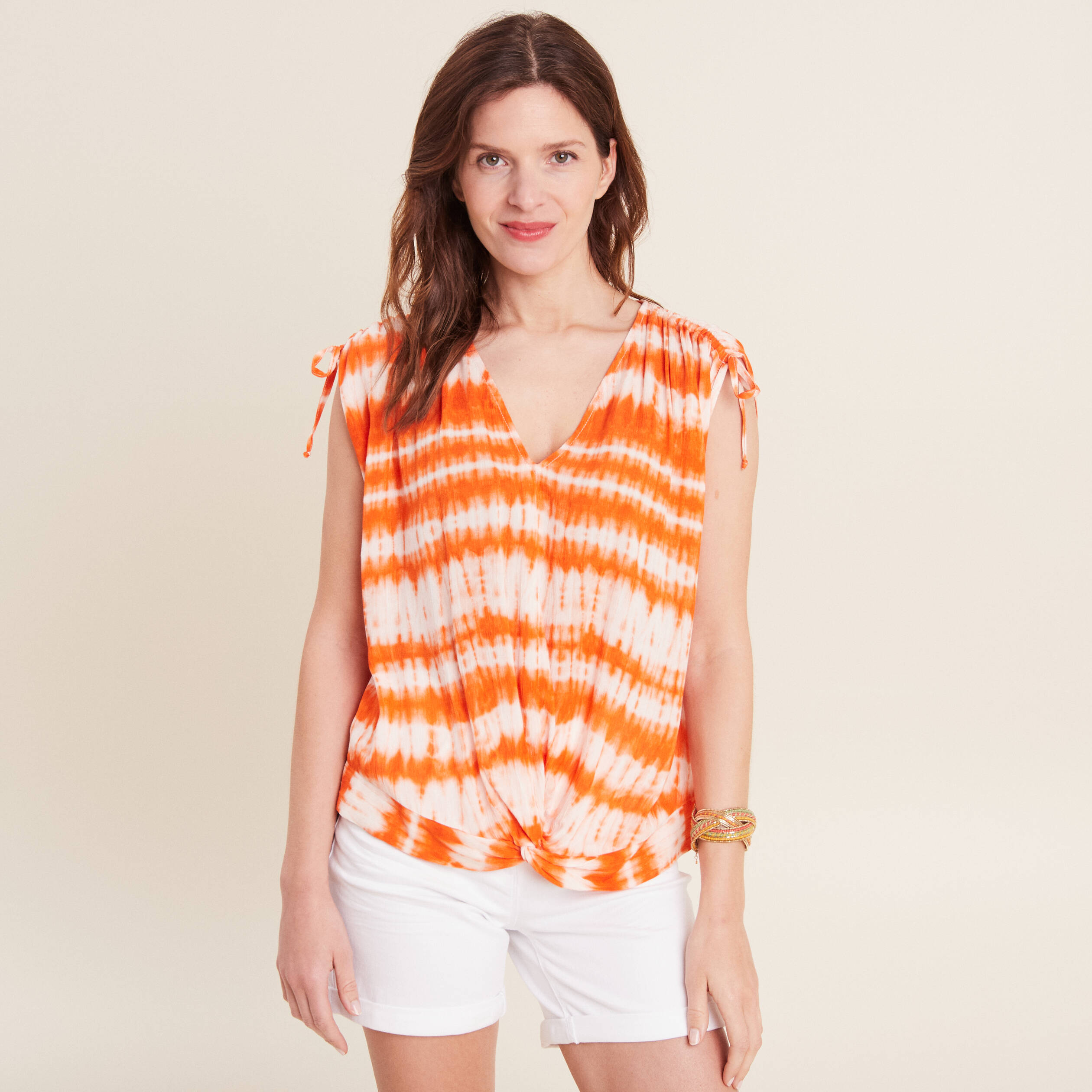 blouse sans manches orange femme Blouse sans manches orange femme