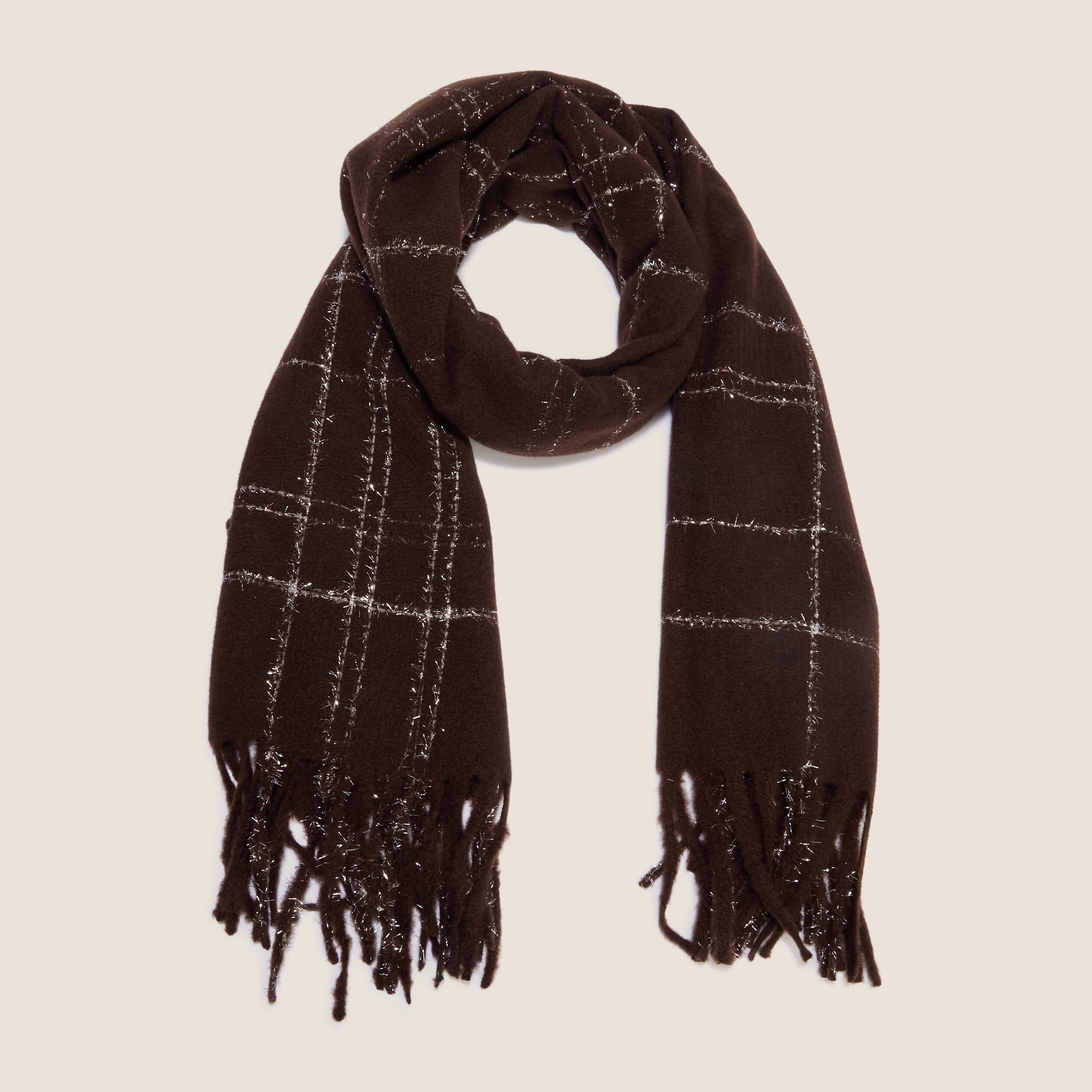 &Eacute;charpe fluide marron fonc&eacute; femme