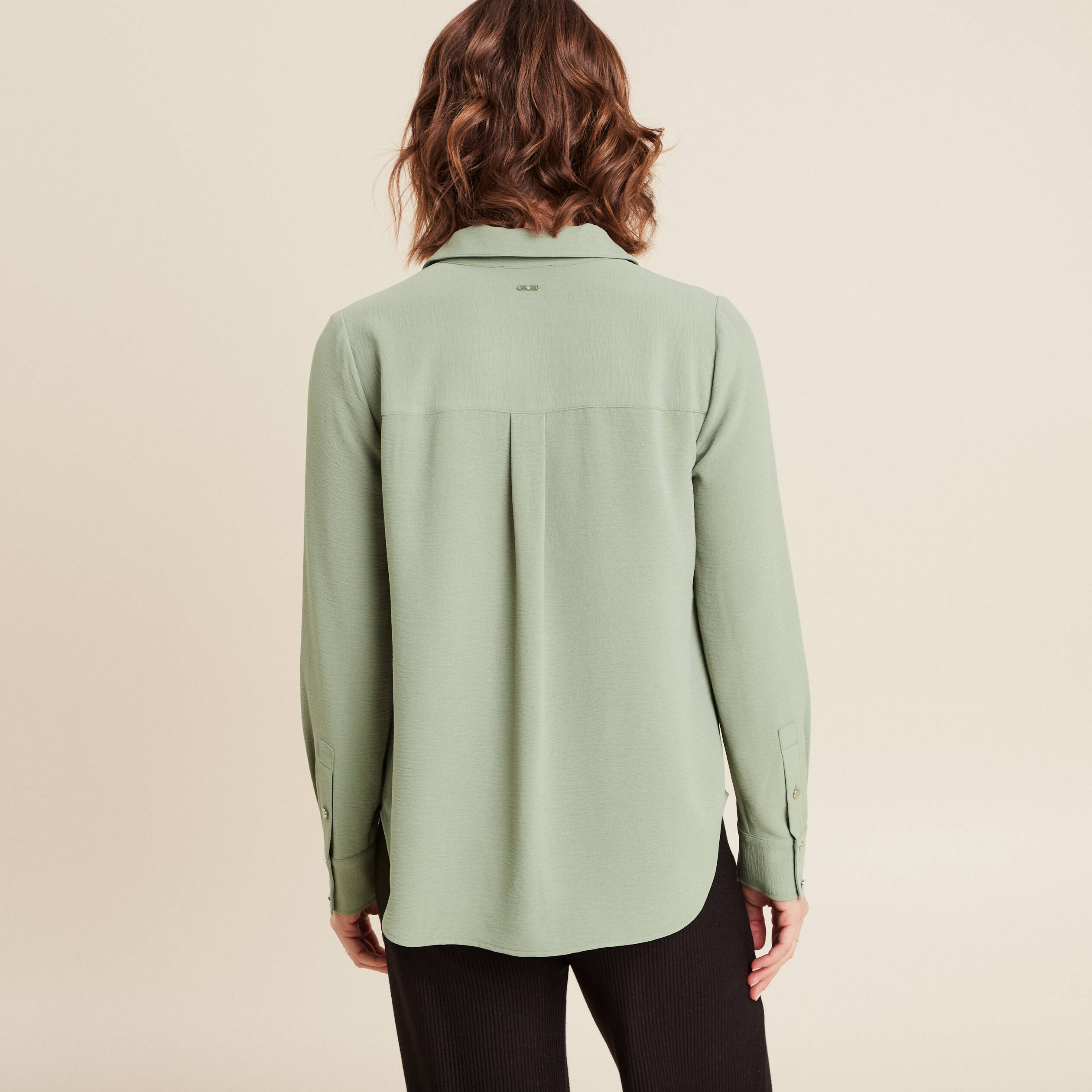 chemise manches longues vert clair femme Chemise manches longues vert clair femme