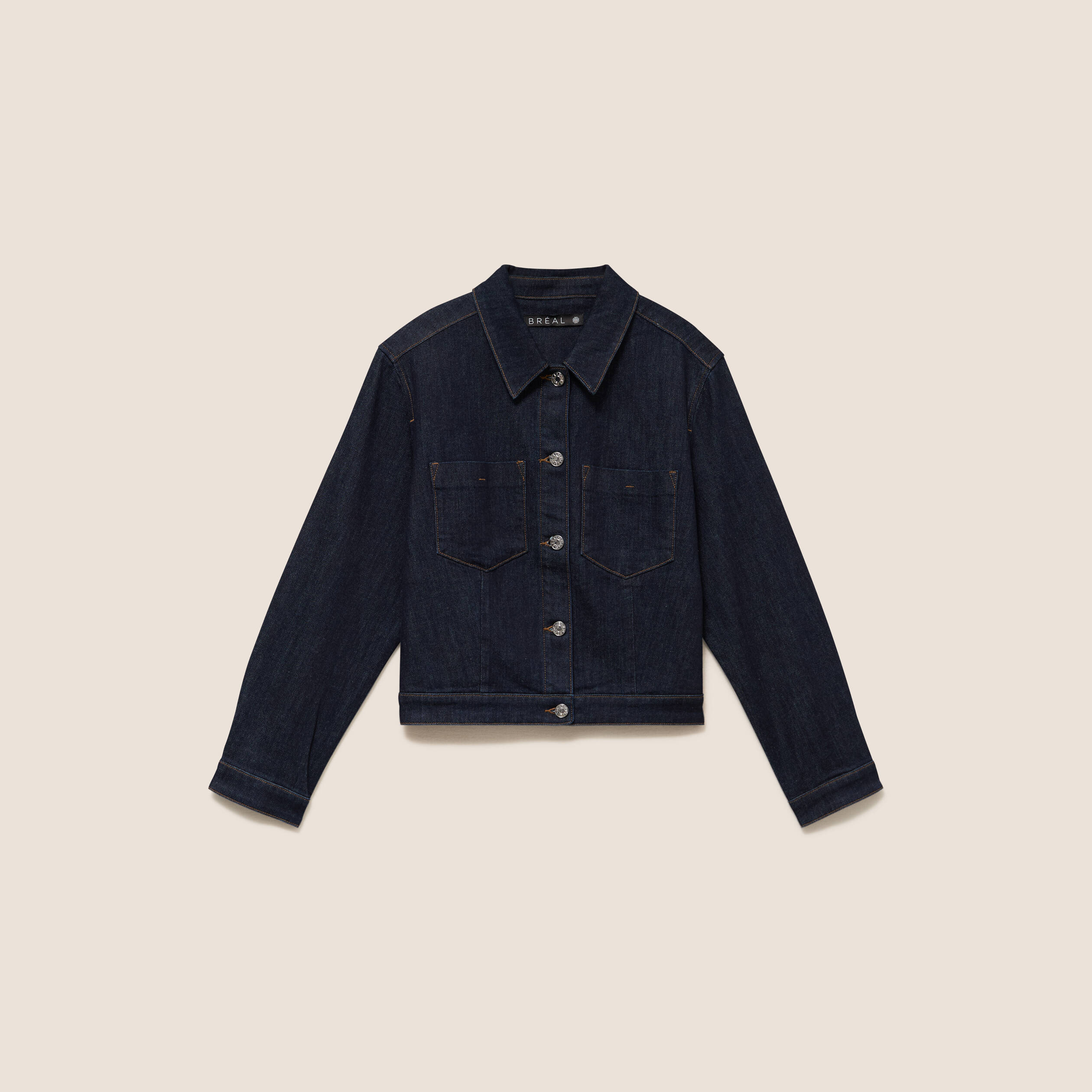 Veste manches longues en jean denim brut femme