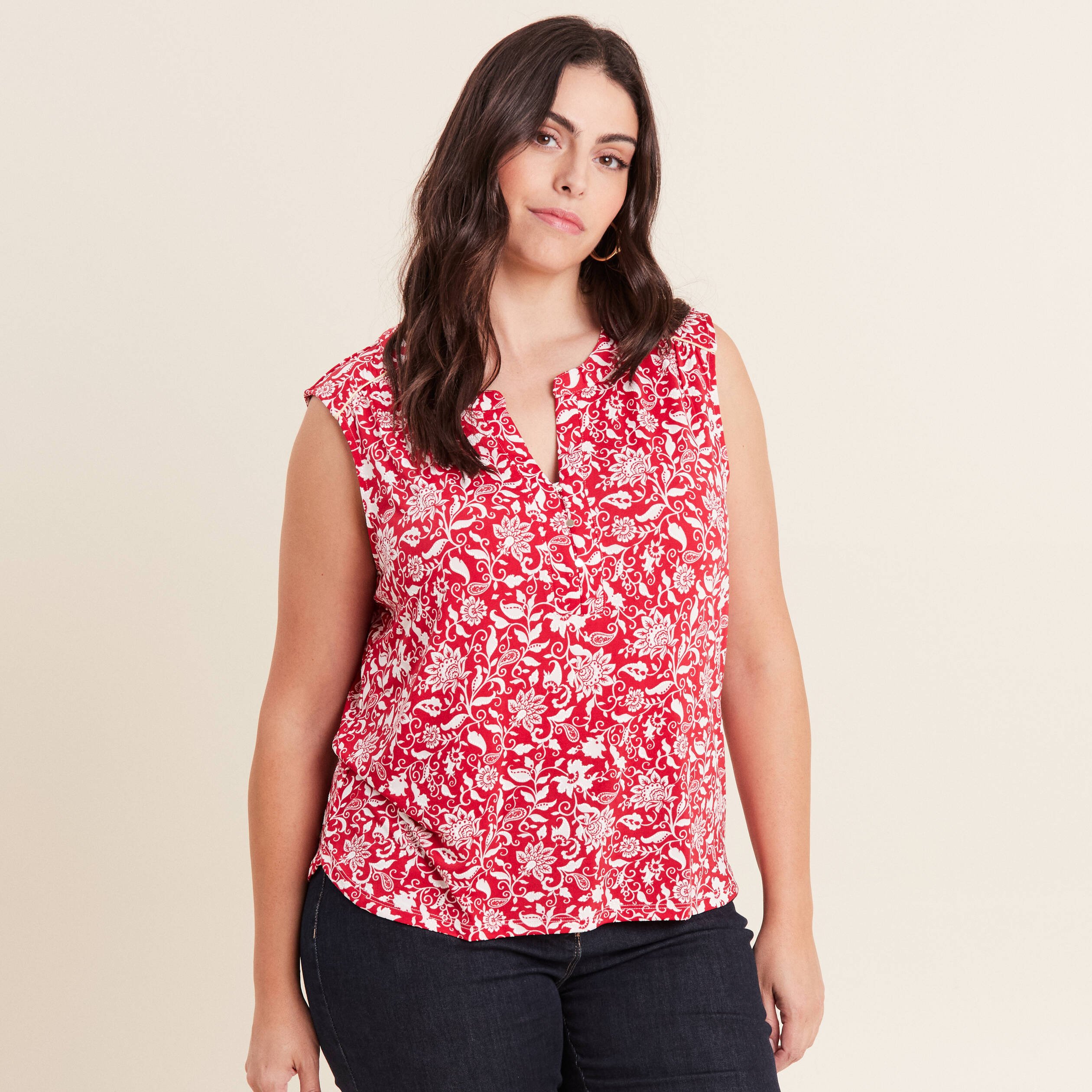 debardeur sans manches rouge femme Débardeur sans manches rouge femme