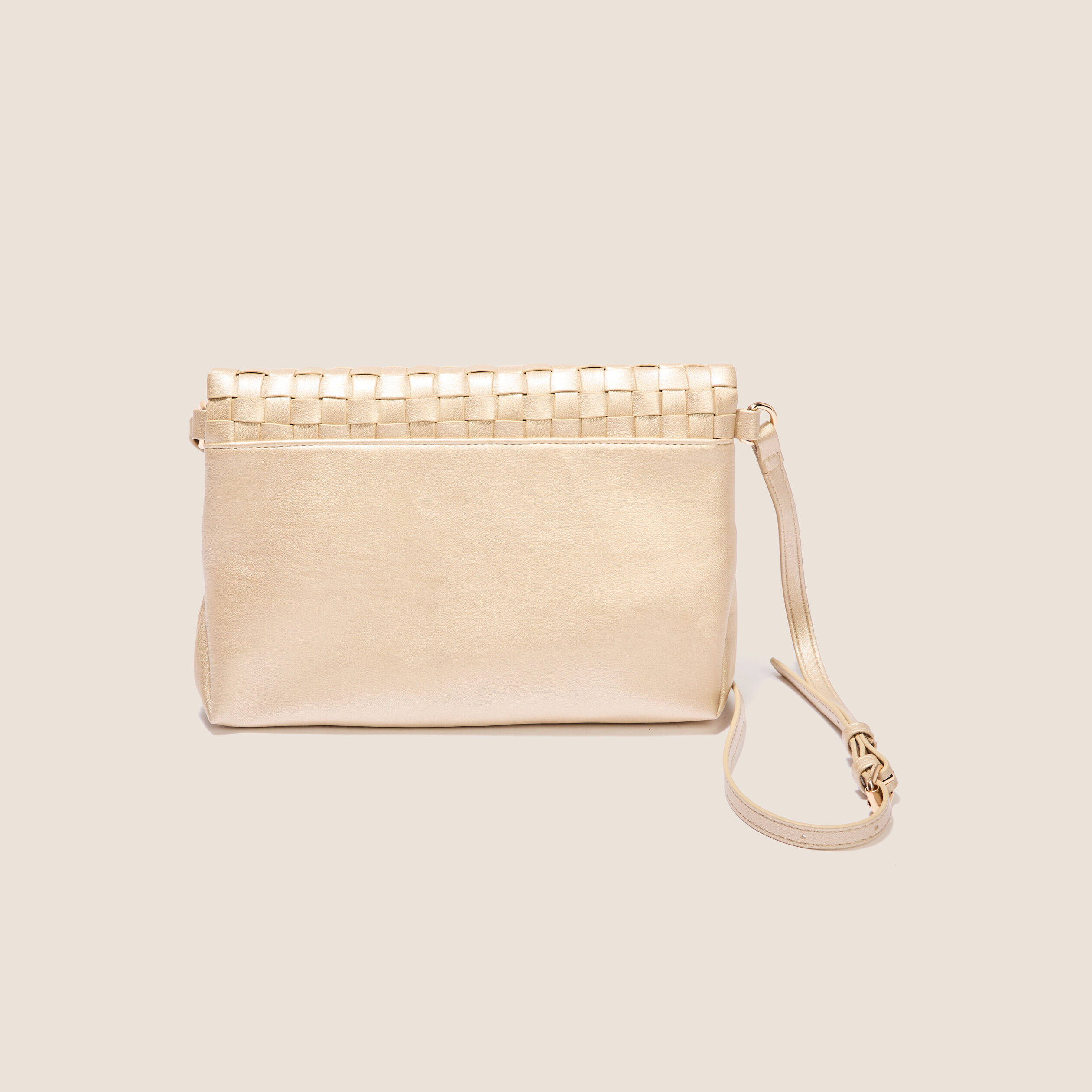 Pochette tressée , modèle Cigale anses cuir