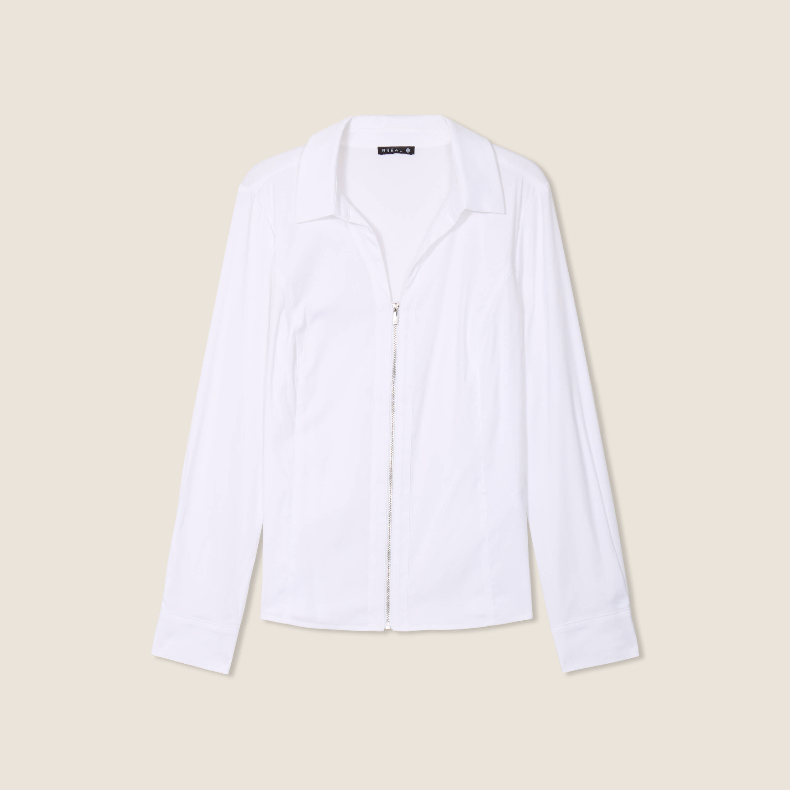 chemise manches longues zippee blanc femme Chemise manches longues zippée blanc femme