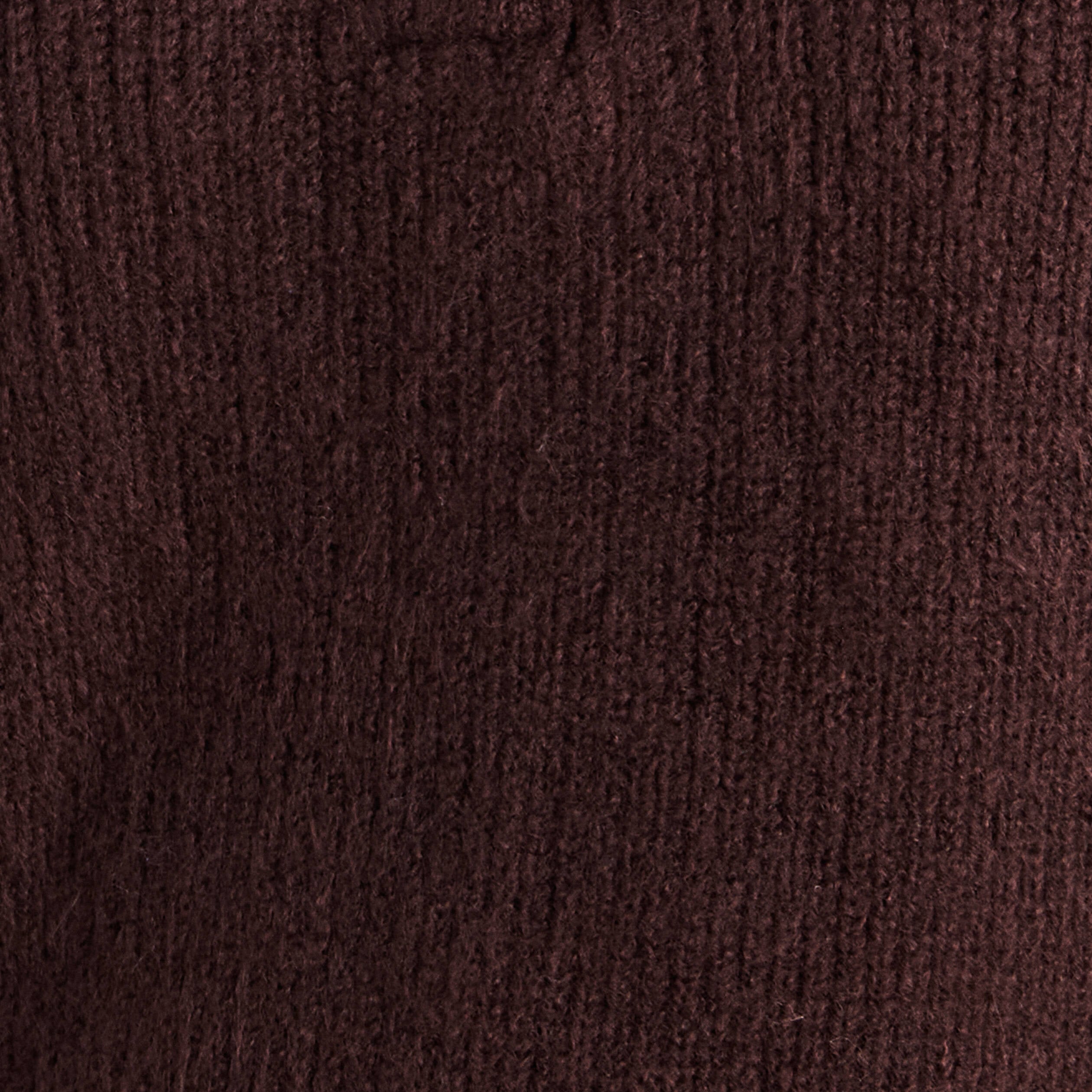 Pull droit manches longues marron fonc&eacute; femme