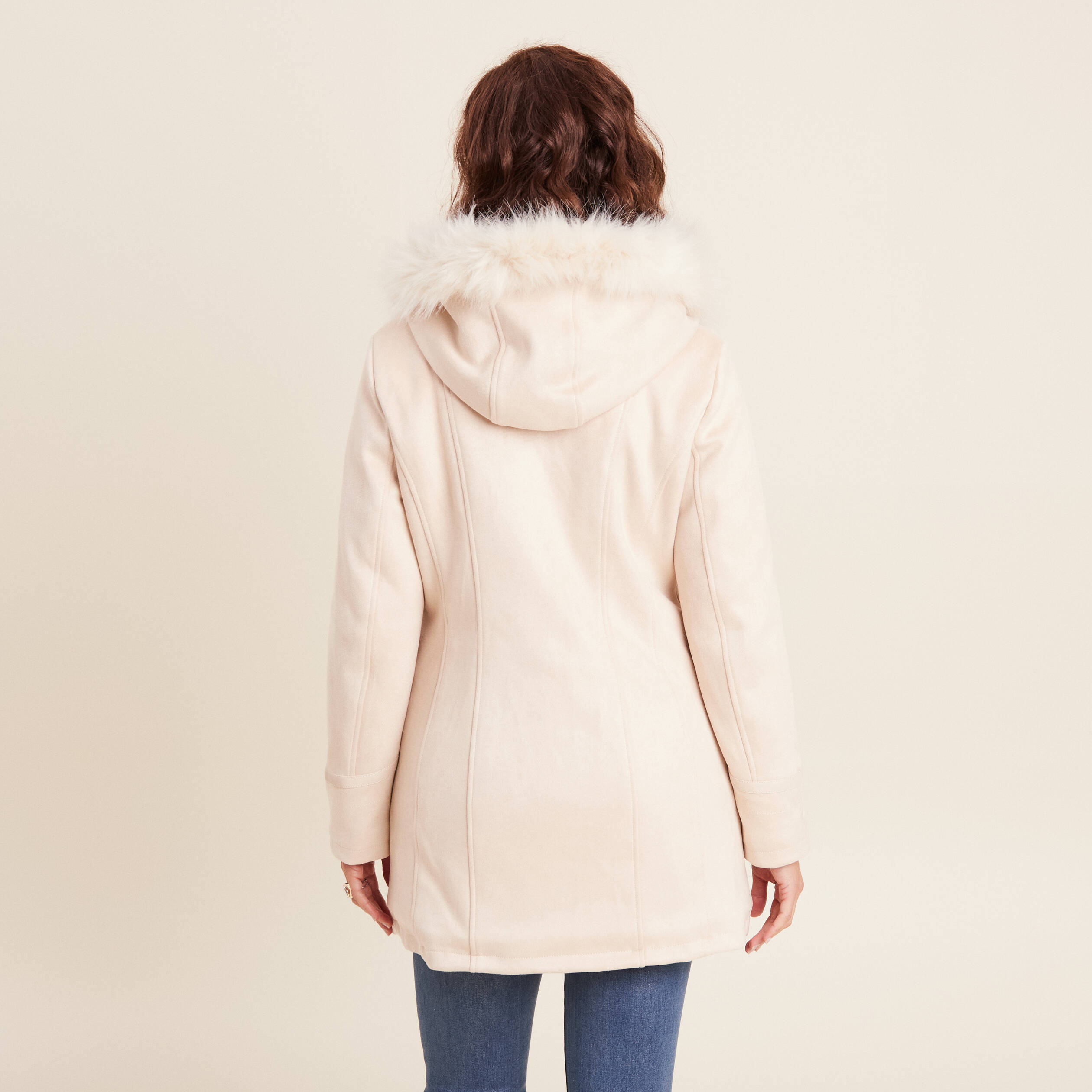 Manteau Suedine Breal Manteau Femme Manteau Long Capuche Manteau
