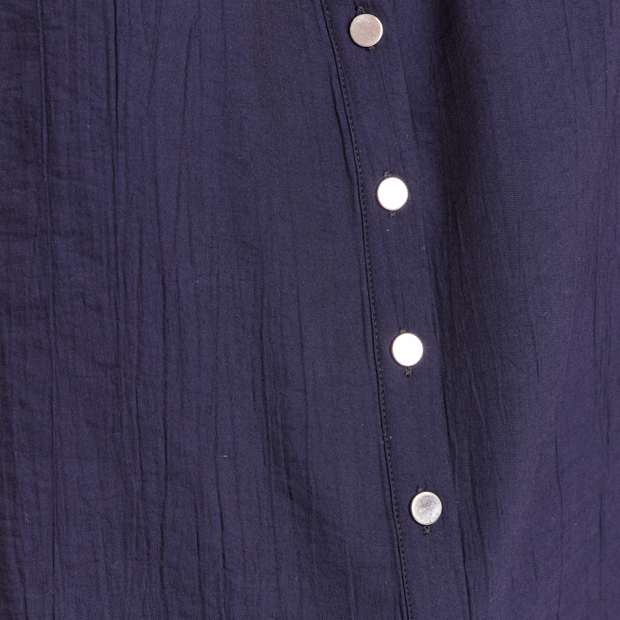 Blouse ample col v manches 3/4 bleu marine femme