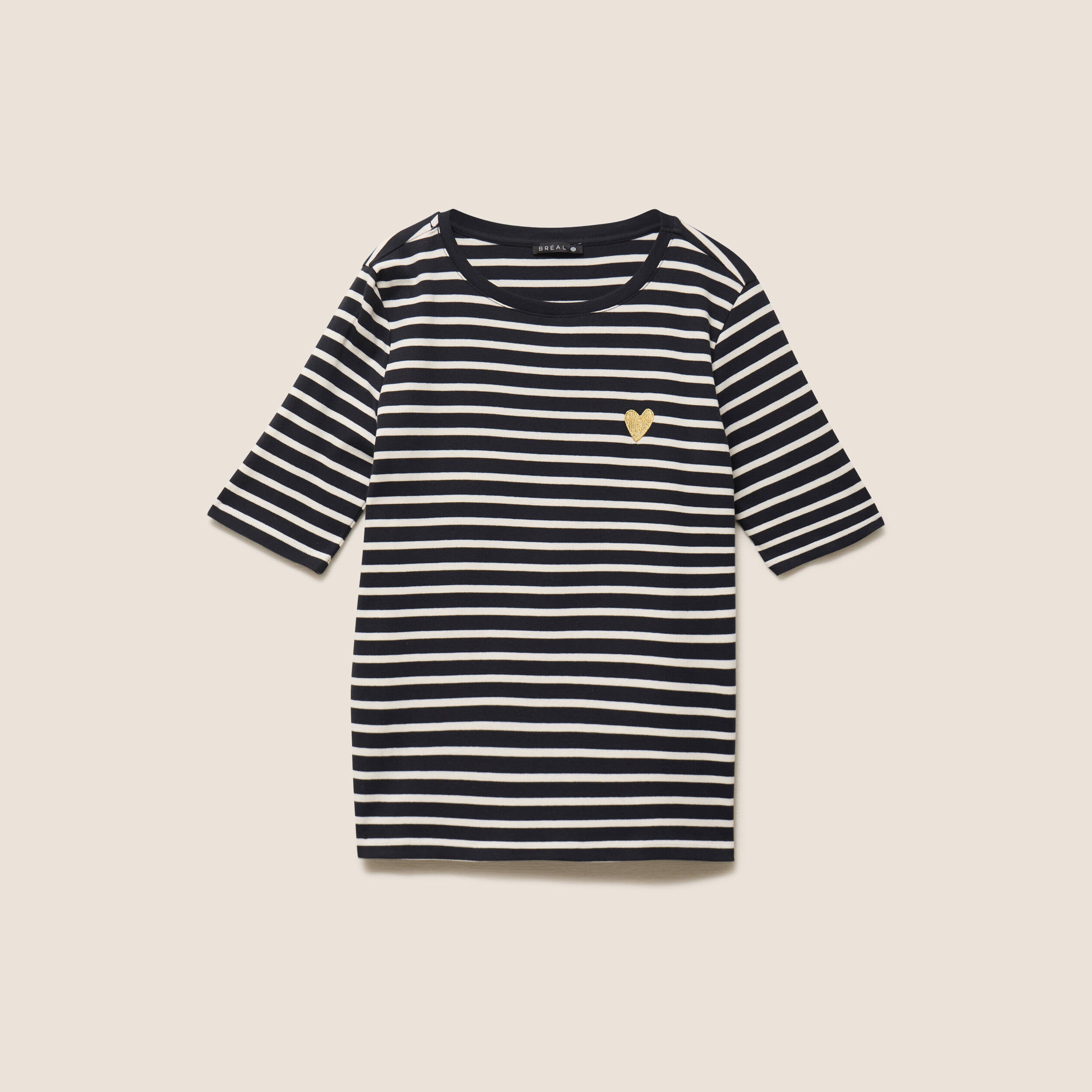 T-shirt col rond noir femme