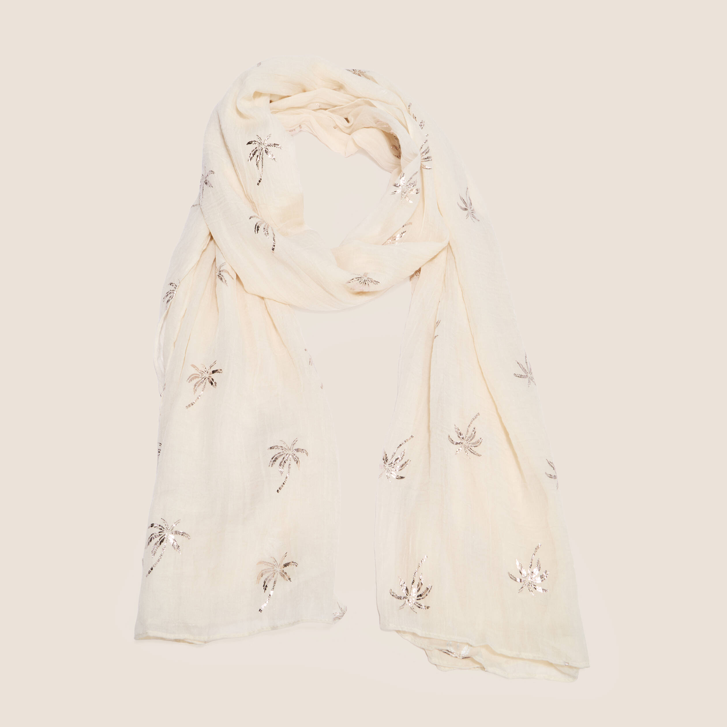 Foulard effet froiss&eacute; ivoire femme