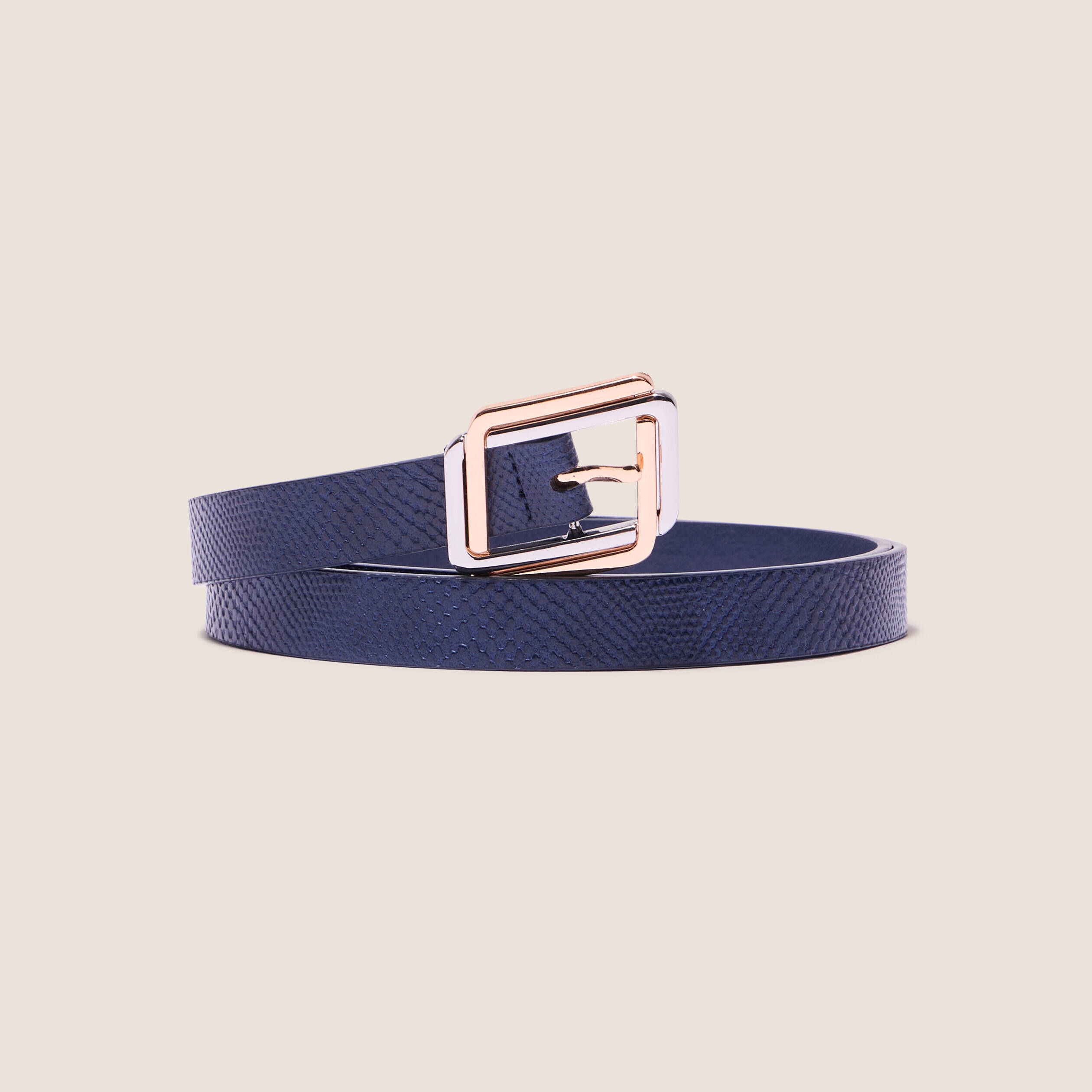 ceinture embossee bleu marine femme Ceinture embossée bleu marine femme