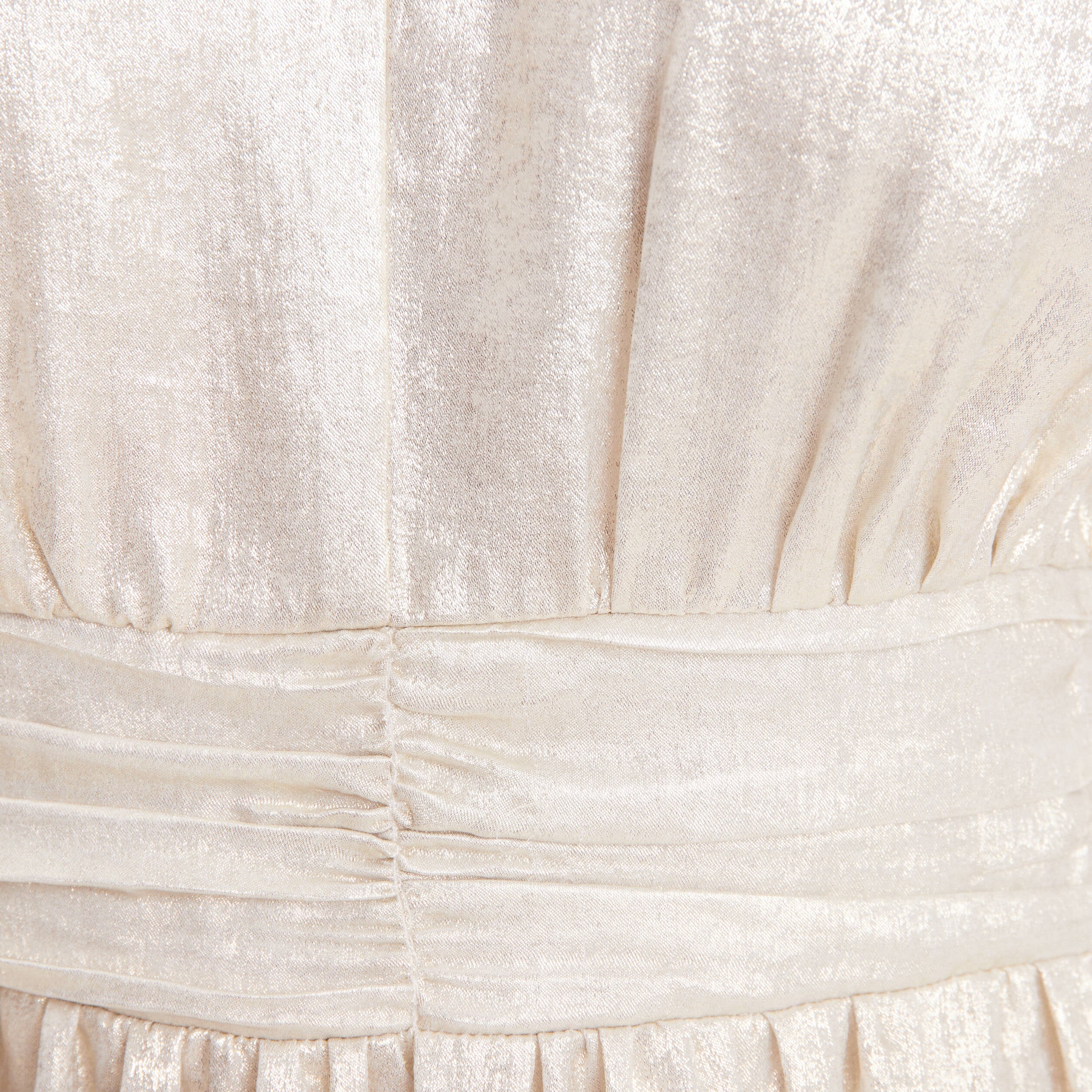Robe longue &eacute;vas&eacute;e m&eacute;tallis&eacute;e couleur or femme