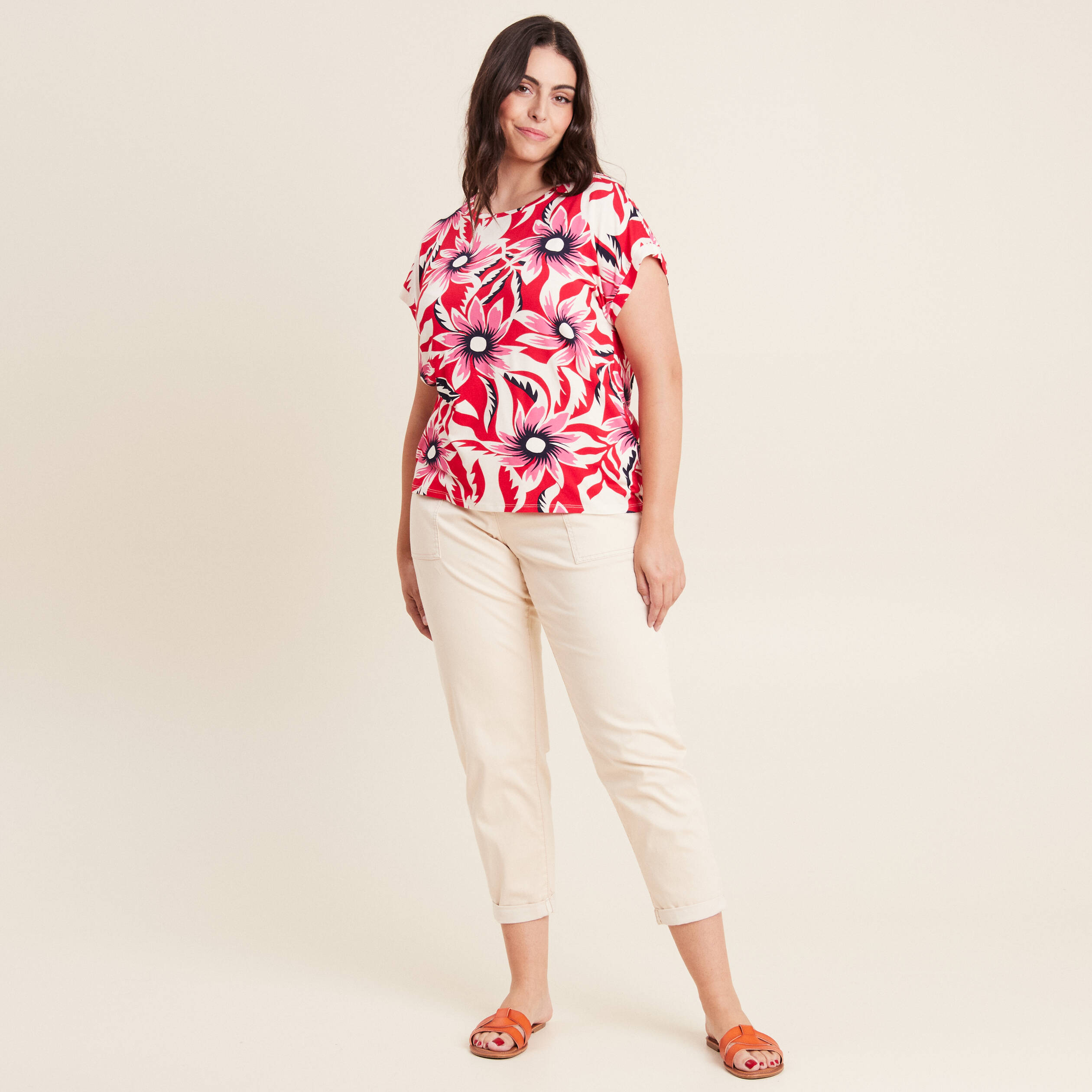 t shirt manches courtes rouge femme T-shirt manches courtes rouge femme