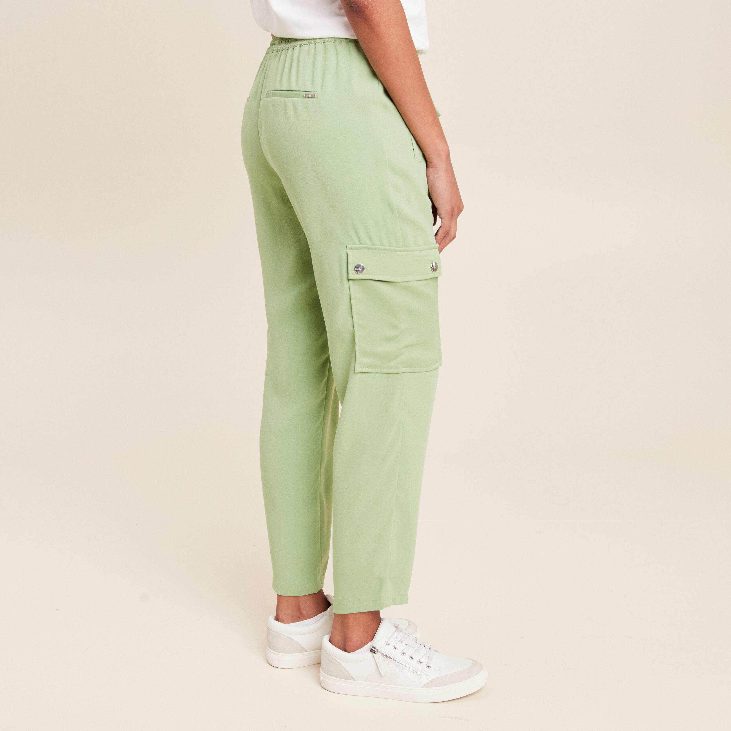 pantalon cargo vert emeraude femme Pantalon cargo vert émeraude femme