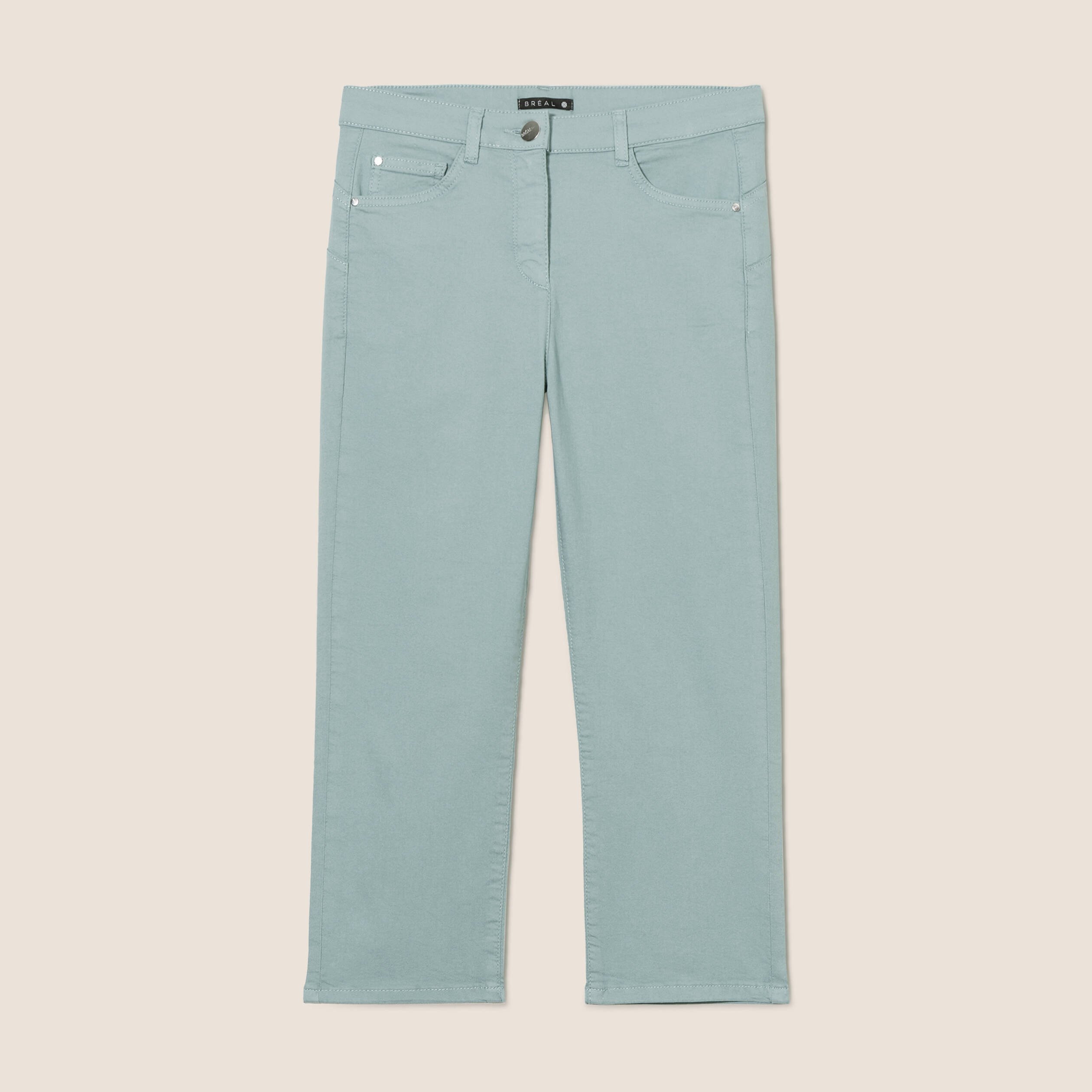 pantacourt droit taille standard bleu canard femme Pantacourt droit taille standard bleu canard femme