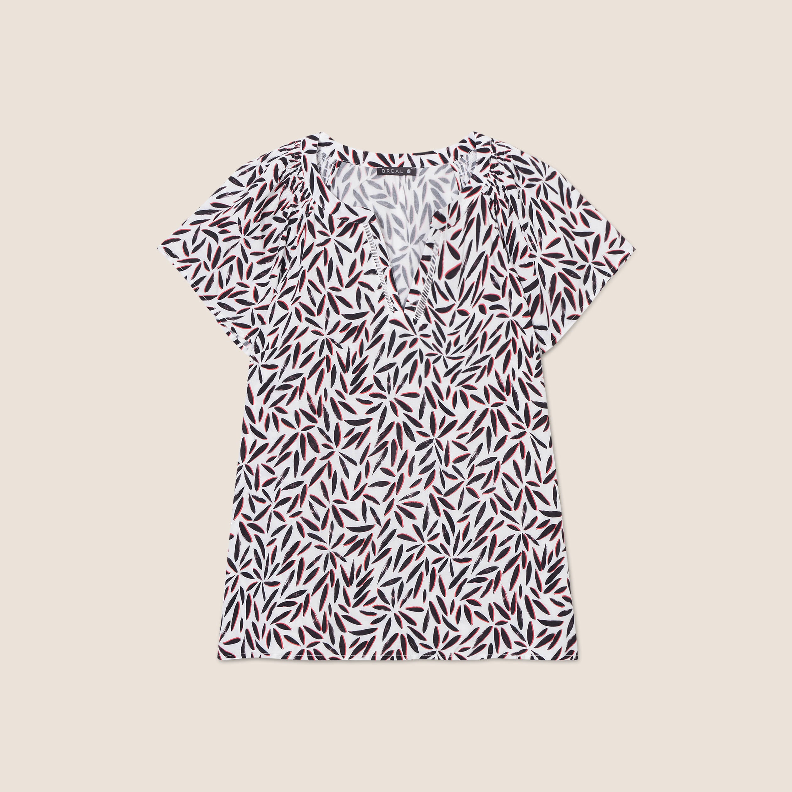 Blouse manches courtes beige femme