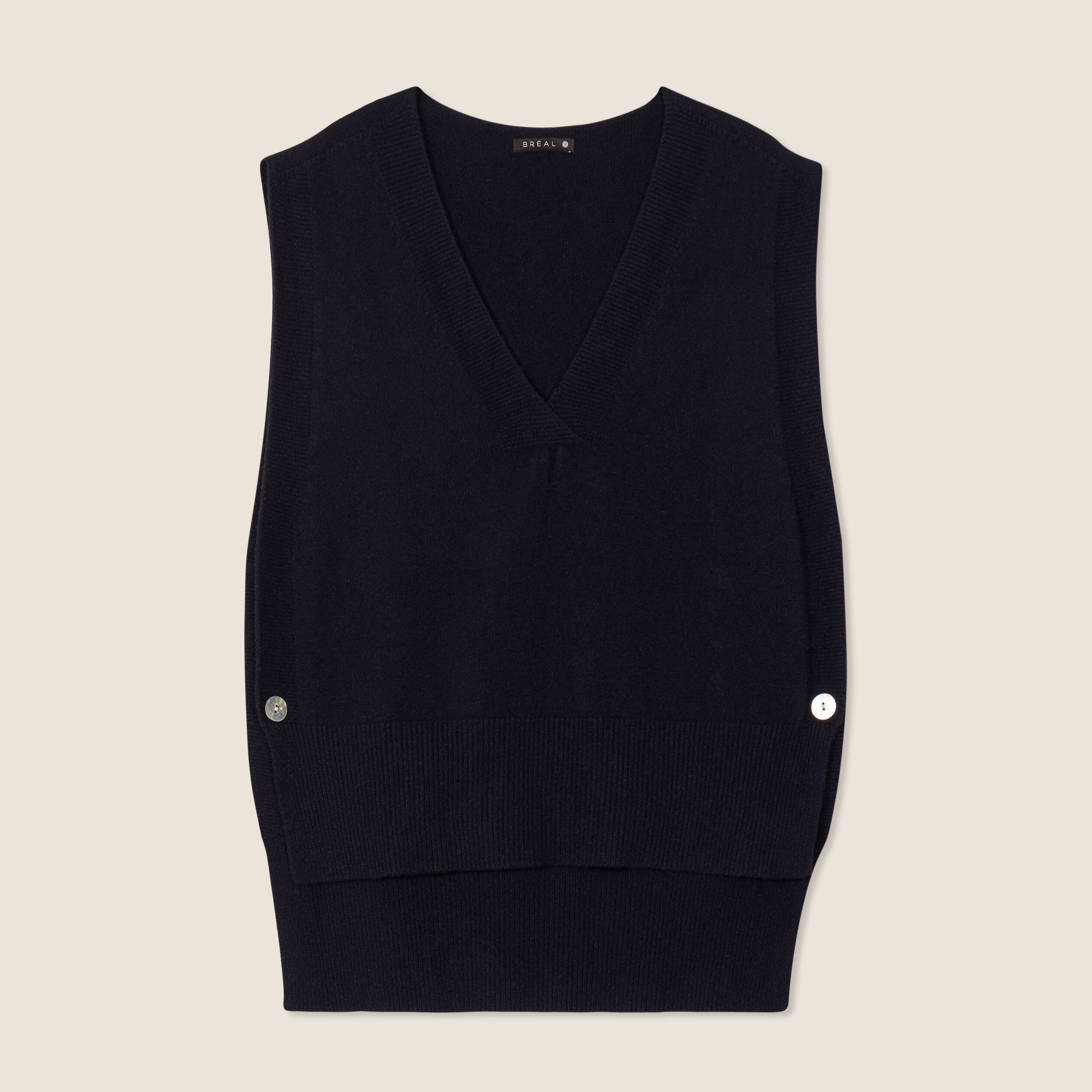 pull sans manches bleu fonce femme Pull sans manches bleu foncé femme