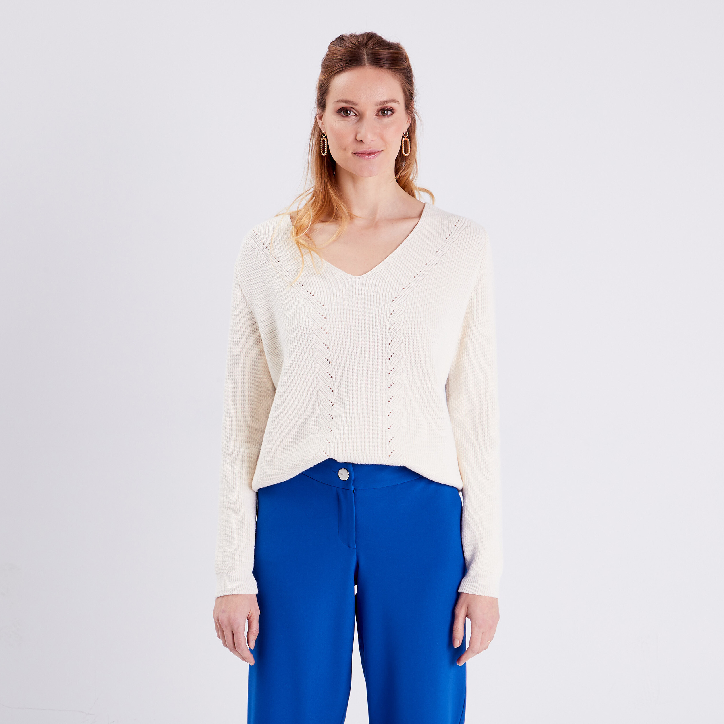 pull manches longues bleu electrique femme Pull manches longues bleu electrique femme