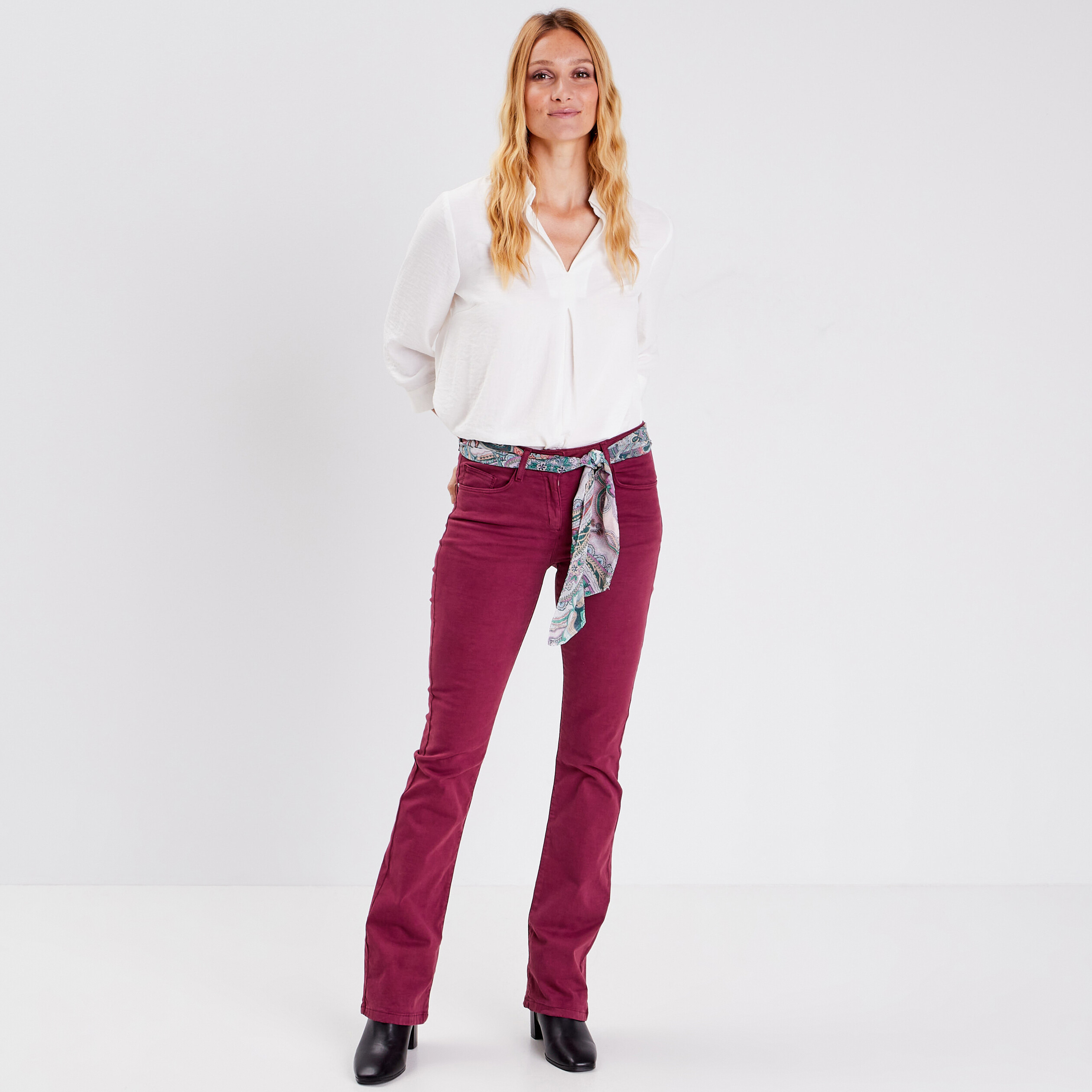 Pantalon homme coton couleur bordeaux -Brice Taille : 36 - porté deux fois