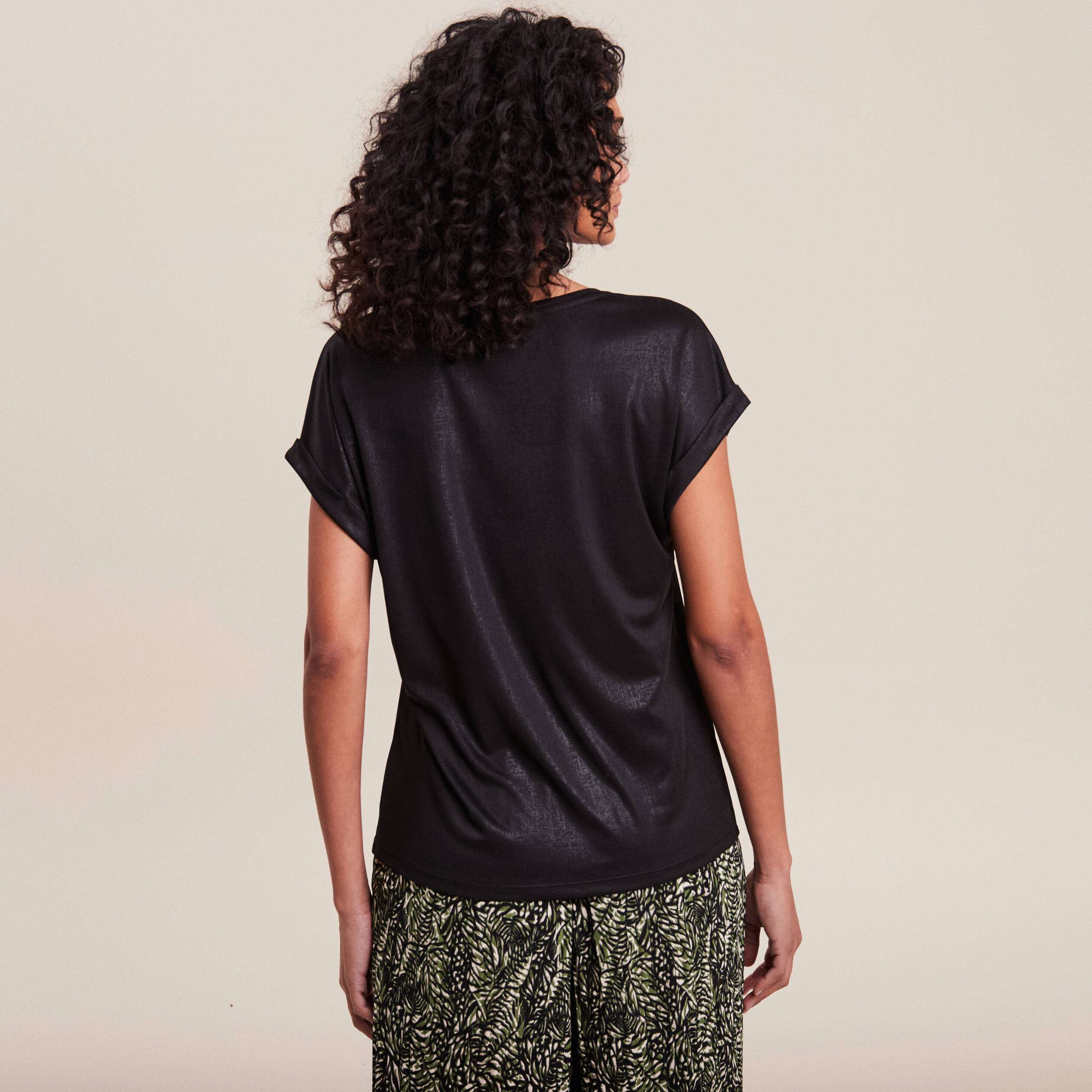 T-shirt manches courtes noir femme