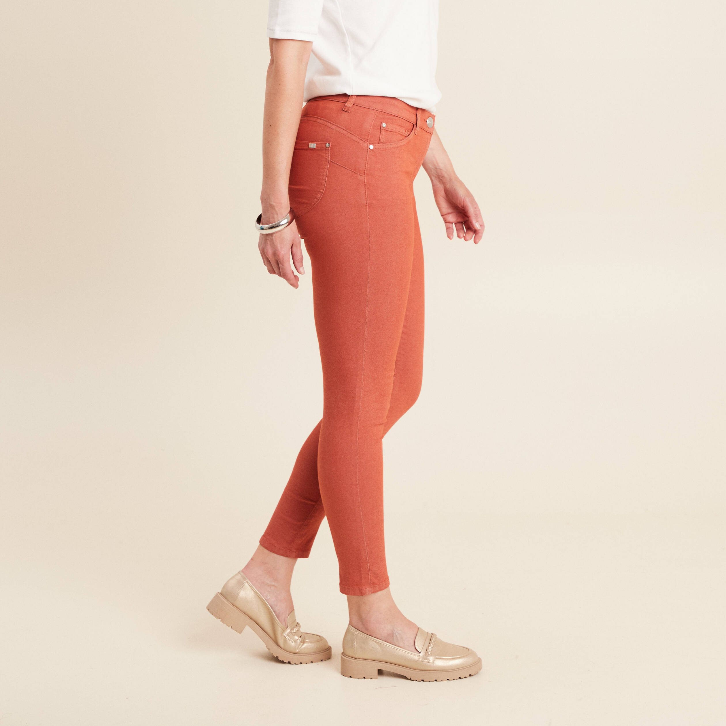 pantalon leger taille standard 78eme vieux rose femme Pantalon léger taille standard 7/8ème vieux rose femme