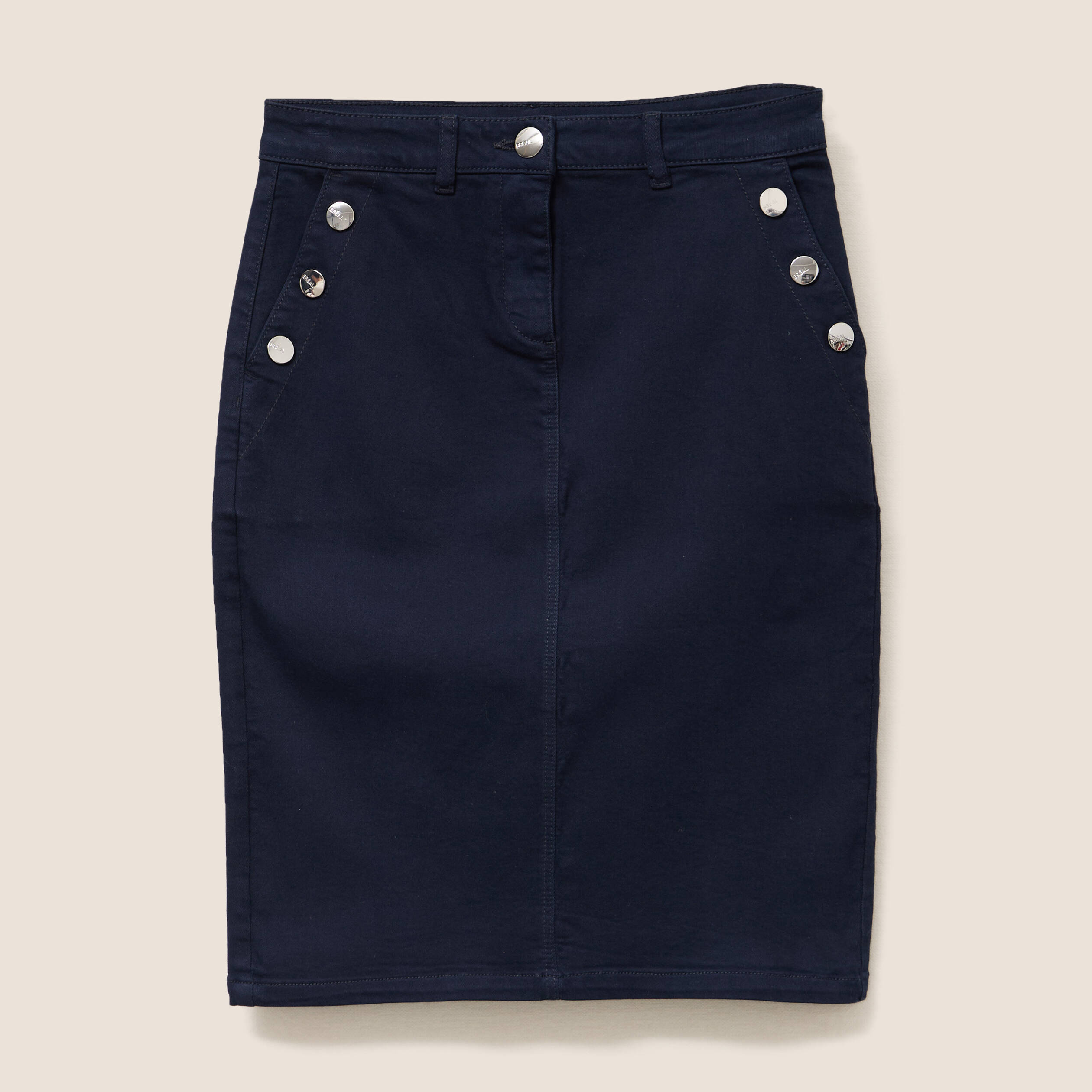 Jupe Femme M&S Lin Beige - Taille 16, Longueur Genou, Coupe A, Neuve Avec étiquette