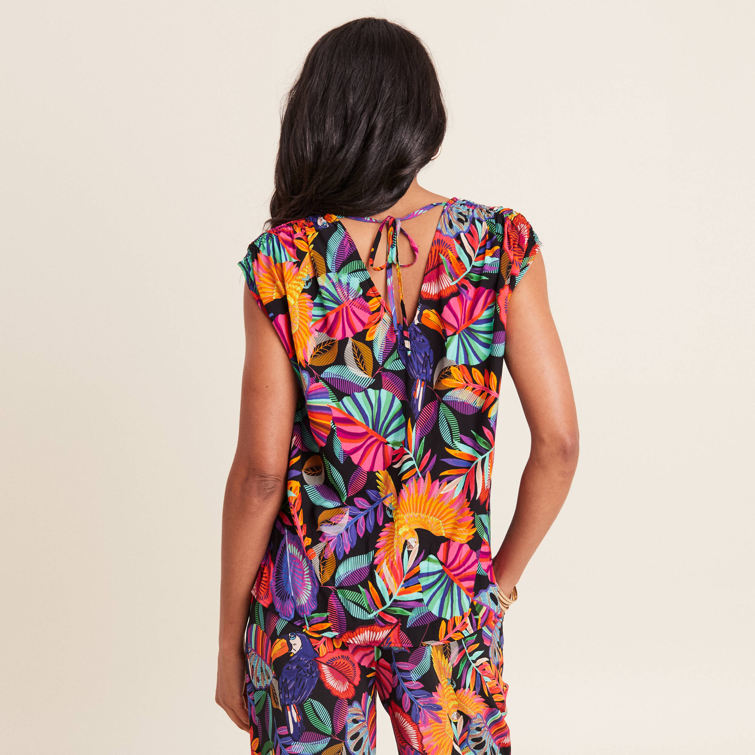 blouse sans manches multicolore femme Blouse sans manches multicolore femme