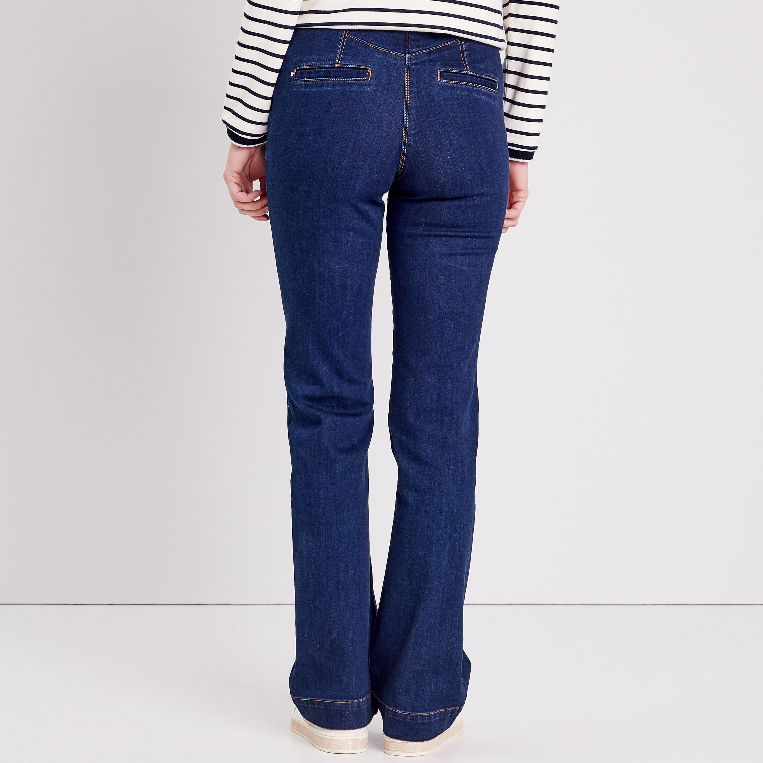 jean bootcut taille haute denim stone femme Jean bootcut taille haute denim stone femme