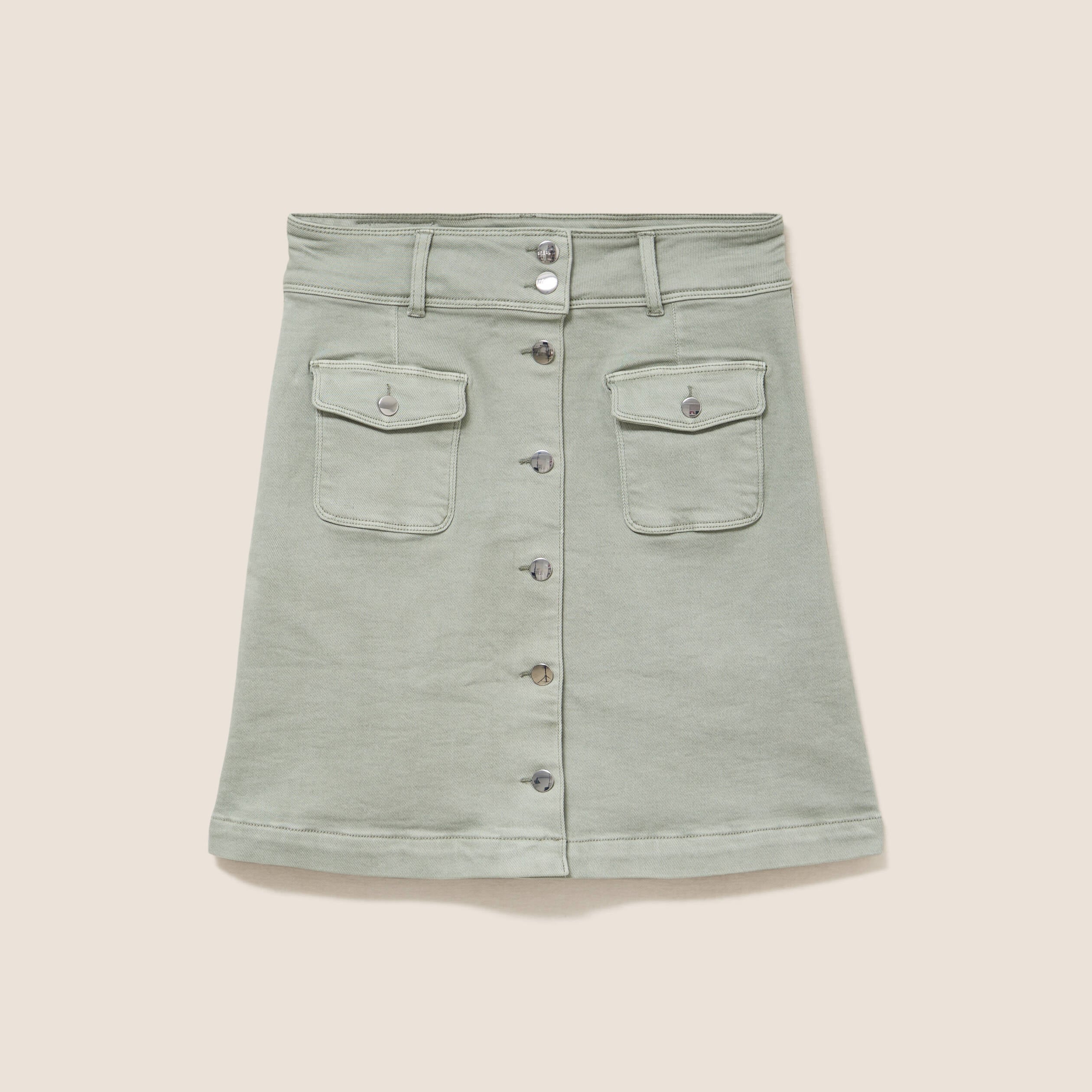 Jupe en jean taille standard vert clair femme