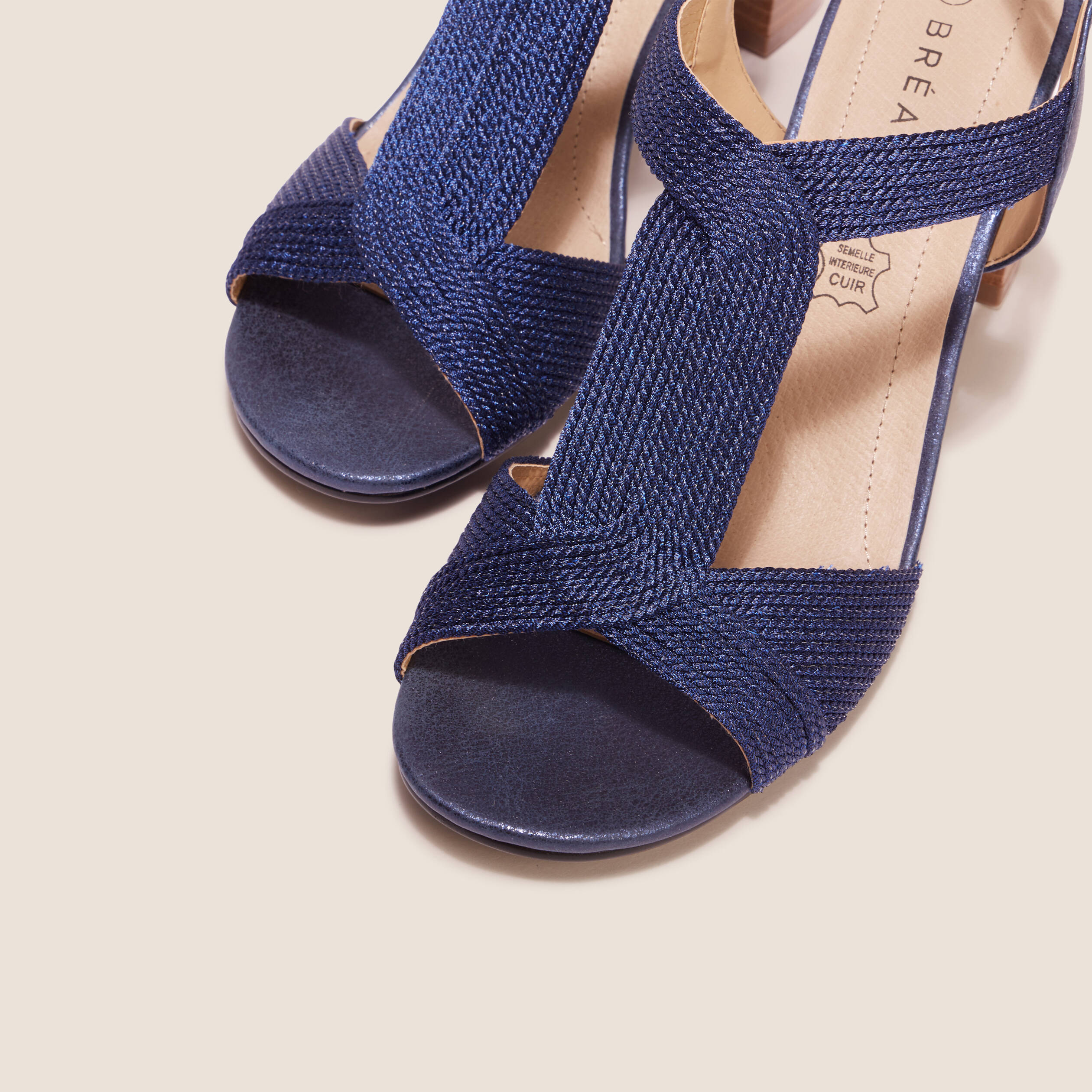 Talon Carré Chaussures Ã Talons Bleu Marine Sandales à Talons