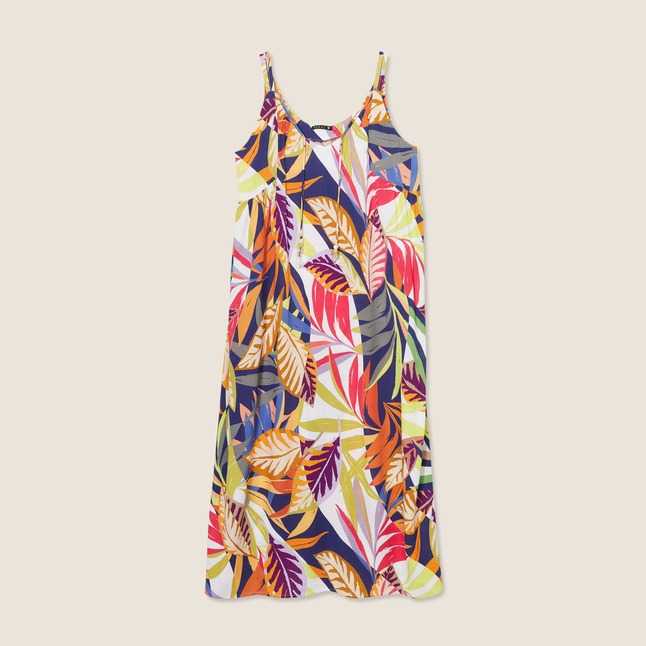 robe longue evasee fluide multicolore femme Robe longue évasée fluide multicolore femme