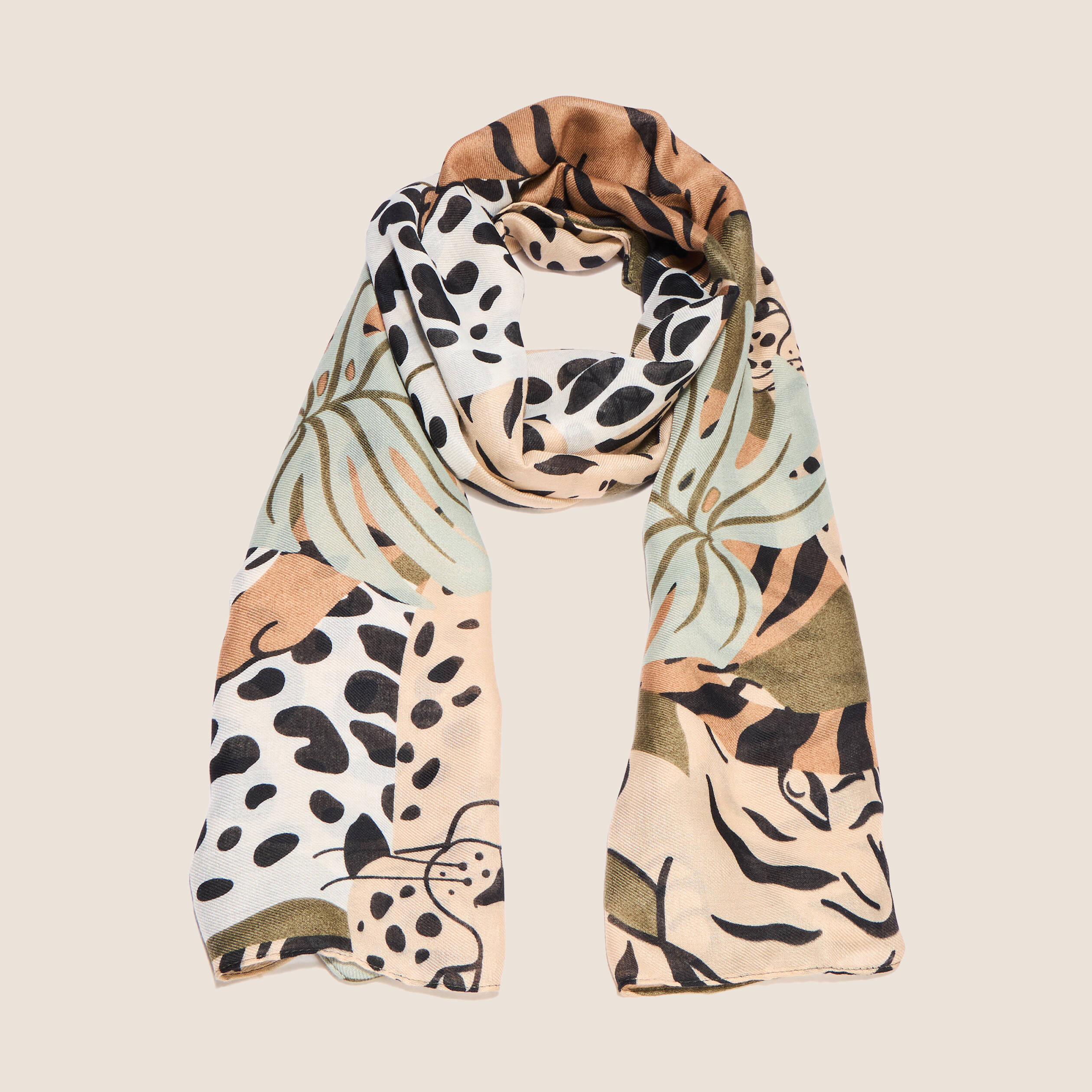 Foulard vert kaki femme