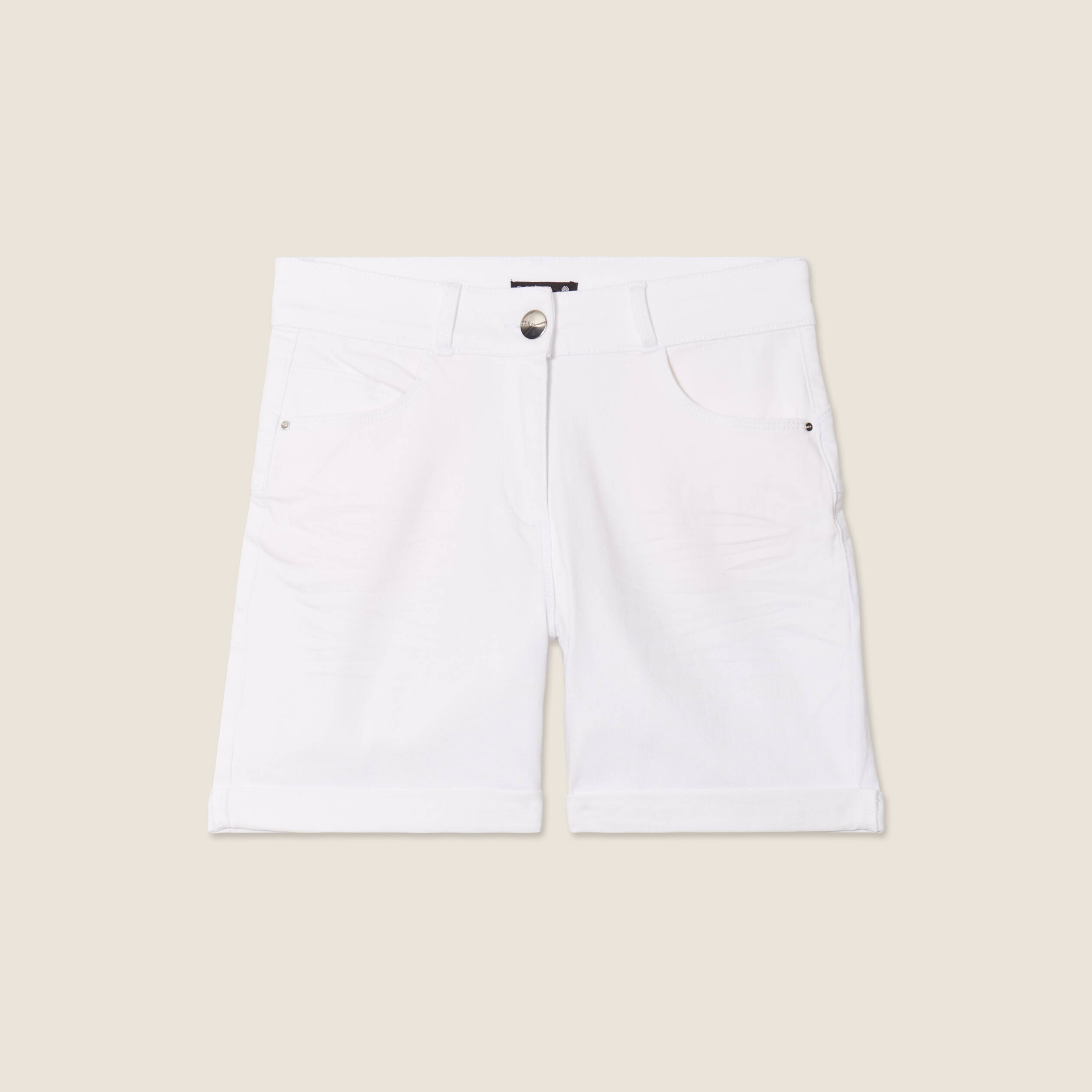 short droit en jean blanc femme Short droit en jean blanc femme
