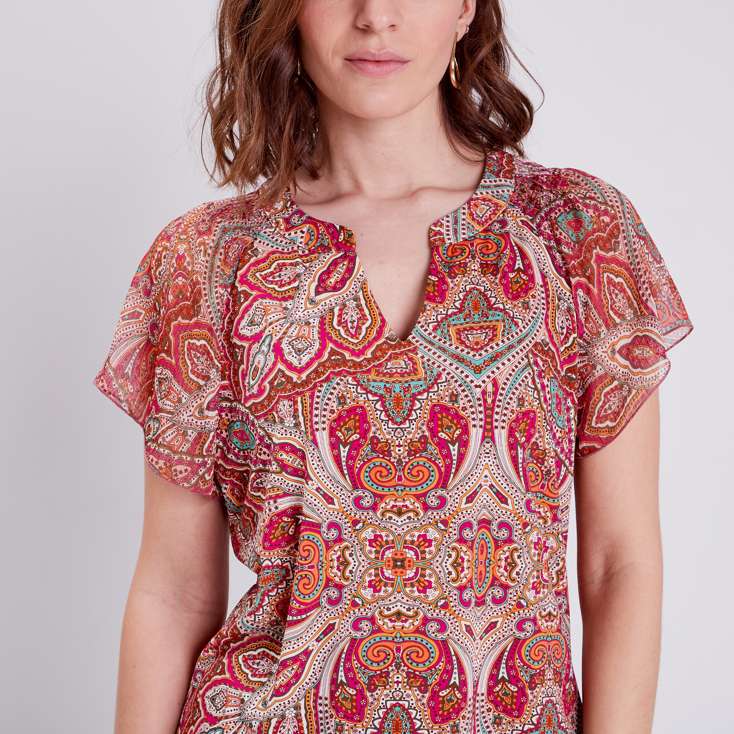 t shirt manches courtes multicolore femme T-shirt manches courtes multicolore femme