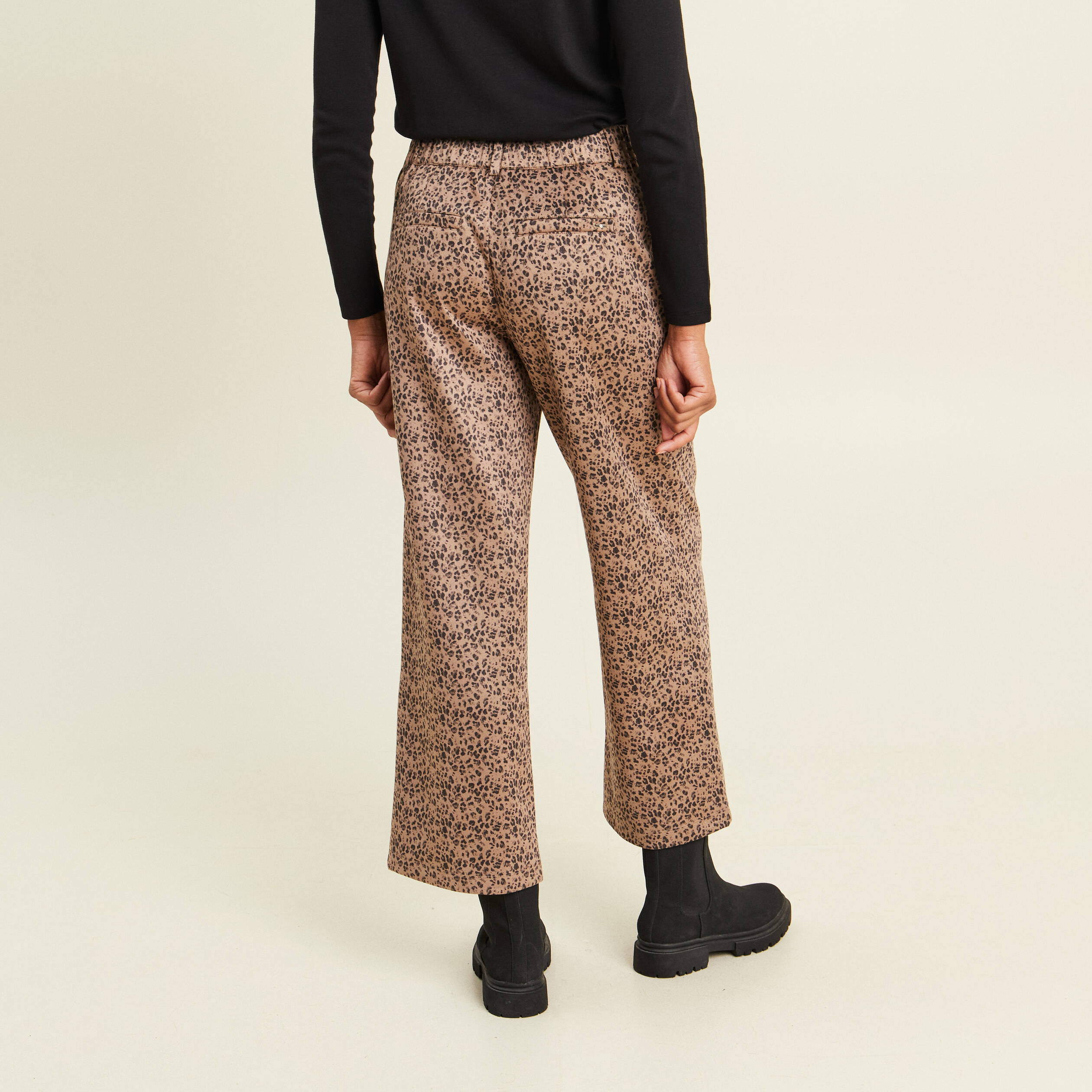 Pantalon large marron femme