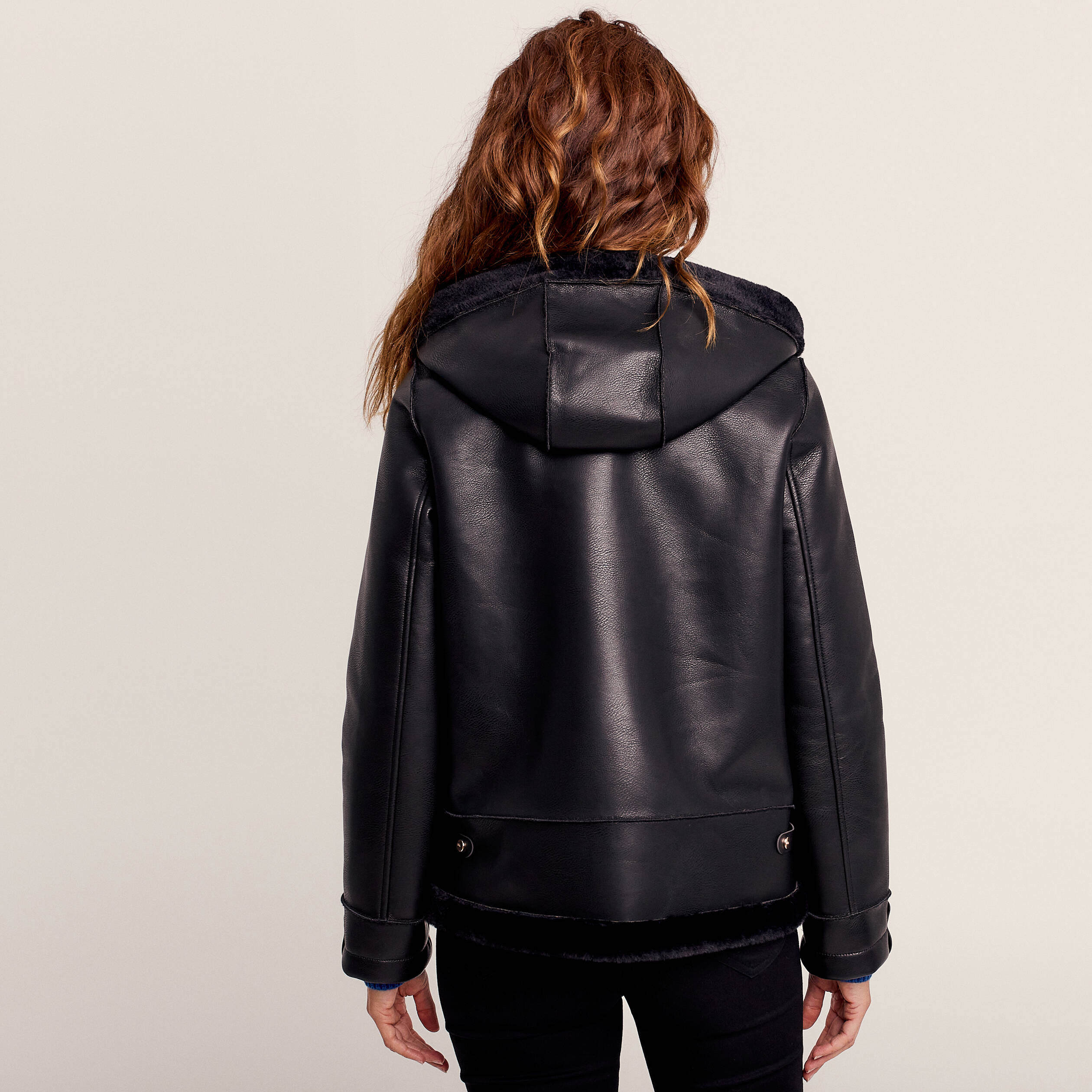 Veste Longue Veste Cuir Femme Capuche Parka Cuir Femme Avec