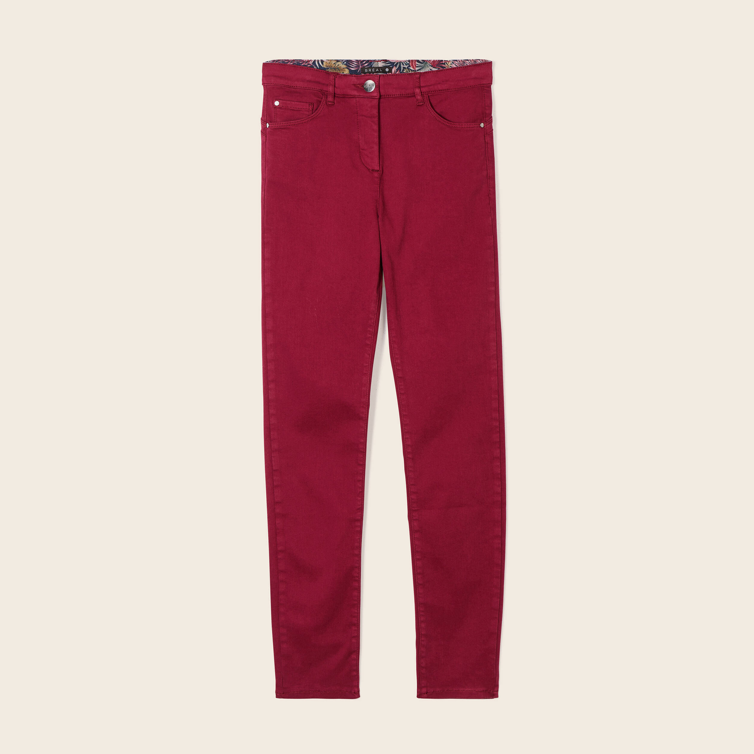 jean magique ajuste taille standard rouge fonce femme Jean magique ajusté taille standard rouge foncé femme