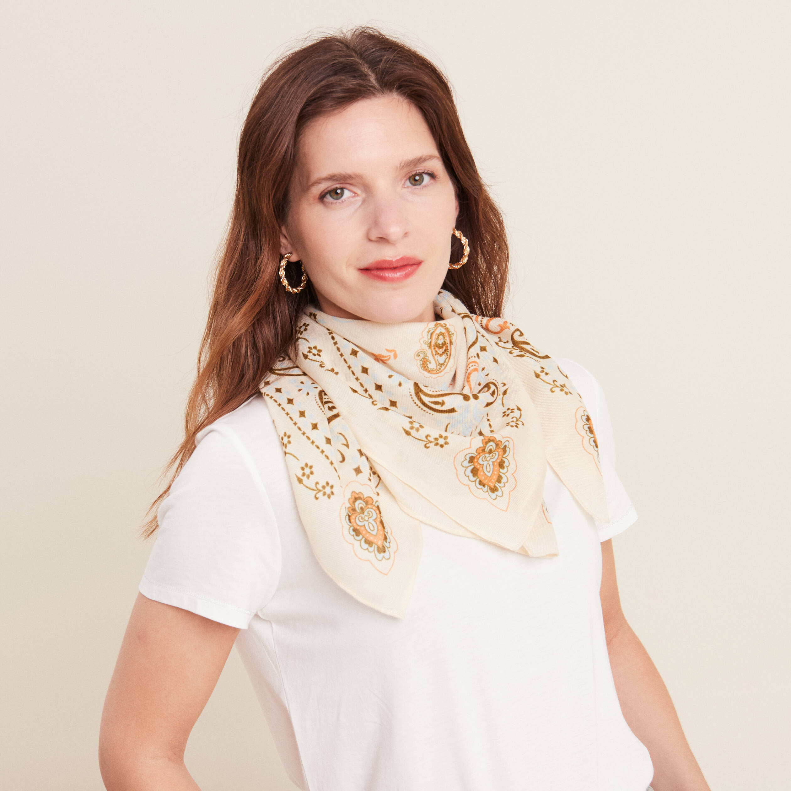 Foulard Carré 70x70cm En Polyester – Léger, Motif Polka, Style Soyeux – Accessoire Mode Polyvalent - 7